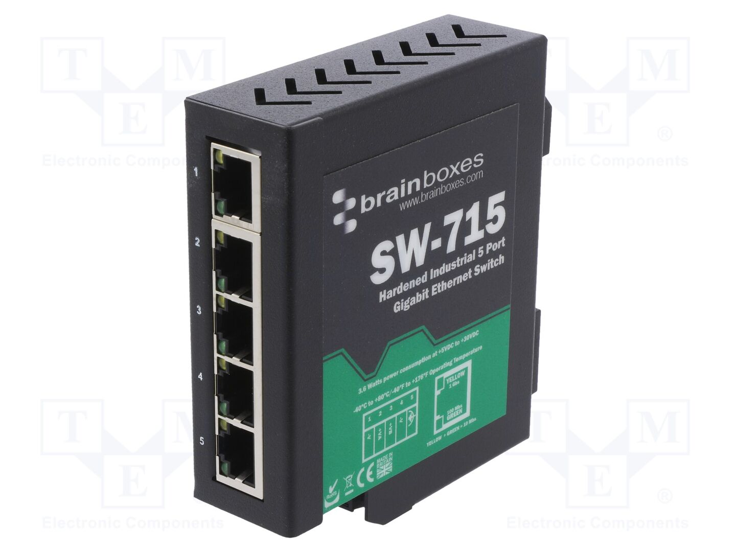 BRAINBOXES SW-715 Ethernet-kytkin 5-30VDC