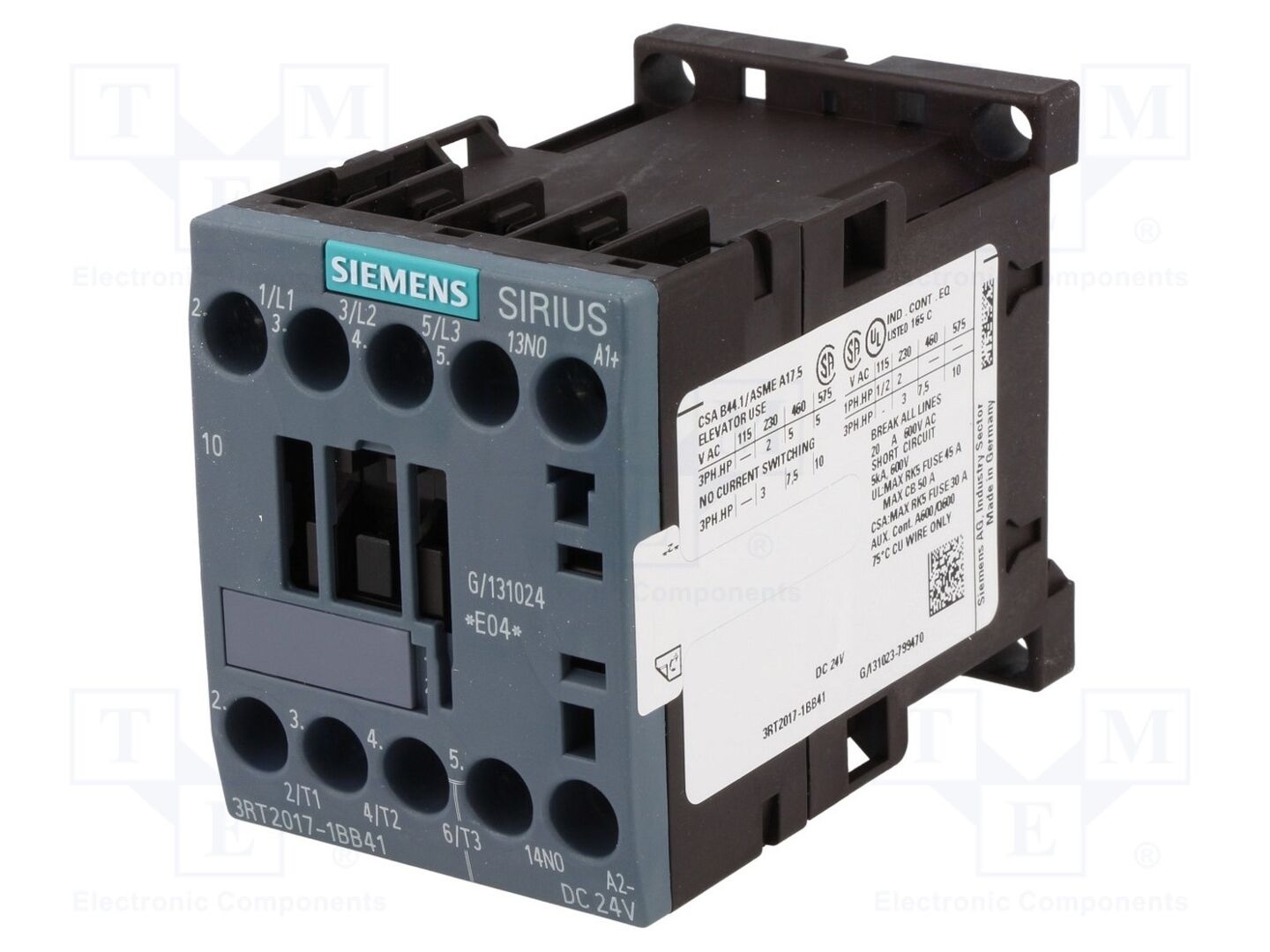 SIEMENS 3RT2017-1BB41 Kontraktori 12A