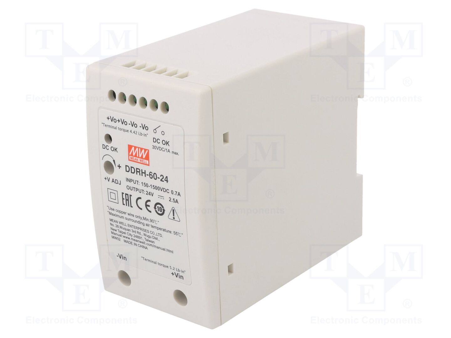 MEAN WELL DDRH-60-24 DC/DC-muunnin 60W, 24VDC