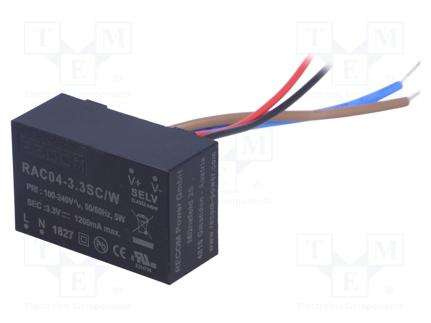 RECOM RAC04-3.3SC/W AC/DC-muunnin 4W