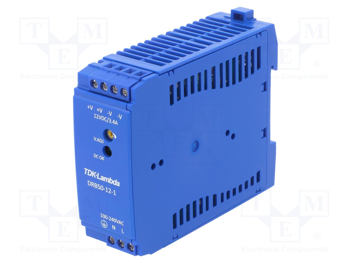 TDK-LAMBDA DRB50-12-1 DIN-kiskoon asennettava kytkentävirtalähde 50W 12VDC