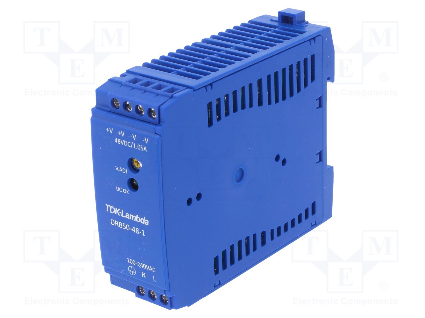 TDK-LAMBDA DRB50-48-1 DIN-kiskoon kiinnitettävä kytkentävirtalähde 50W 48VDC