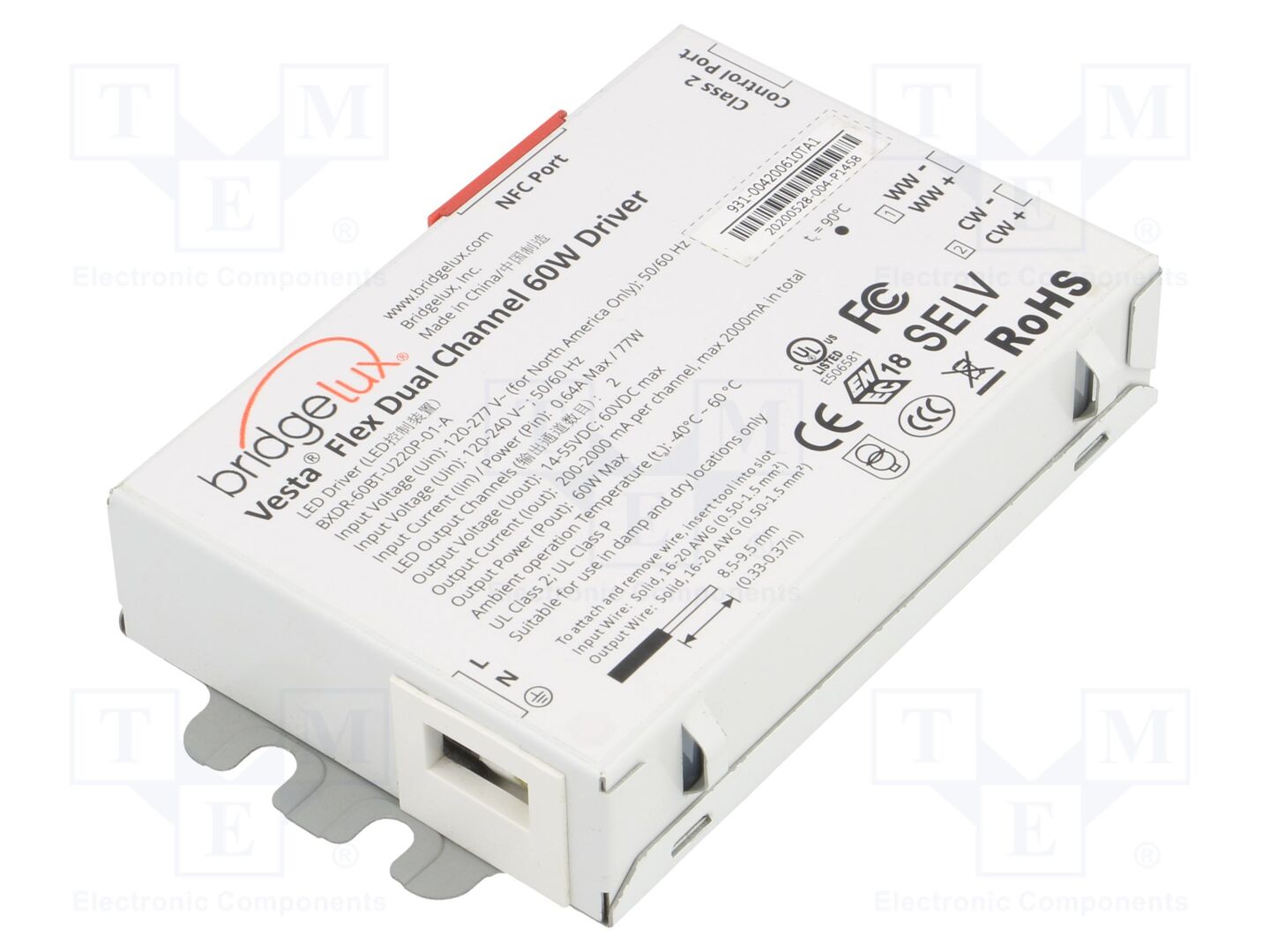 BRIDGELUX BXDR-60BT-U220P-01 LED-virtalähde 60W 14-57VDC