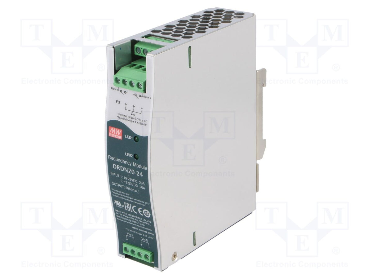 MEAN WELL DRDN20-24 Redundanssimoduuli DIN-kiskoon 24VDC 20A