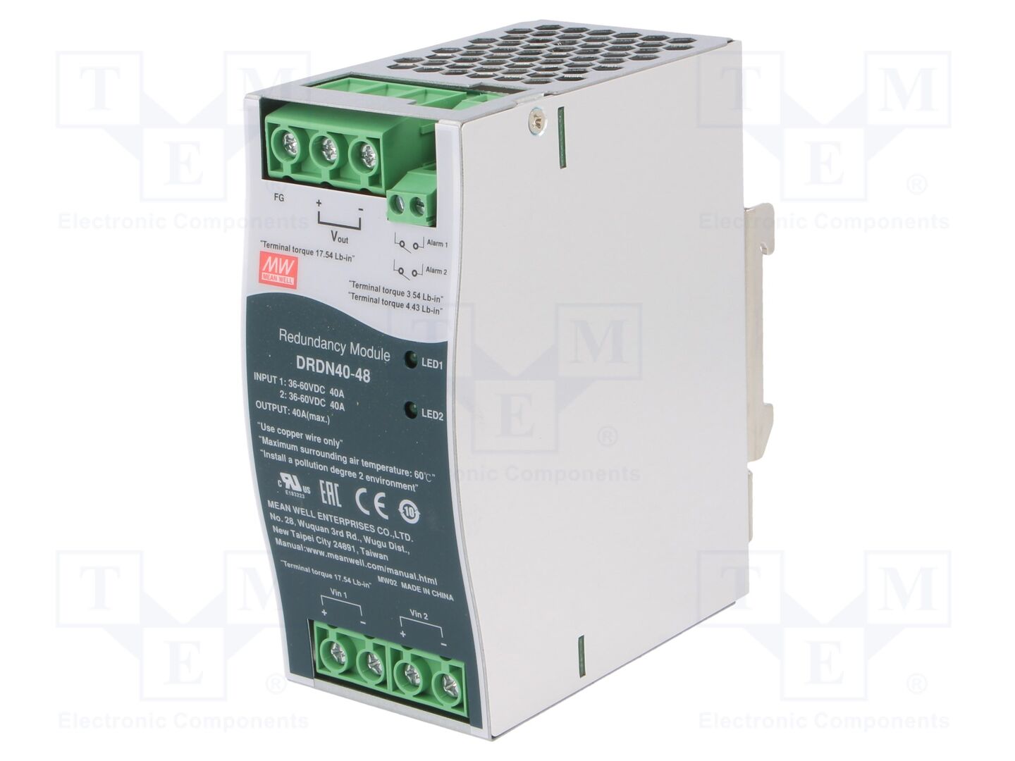 MEAN WELL DRDN40-48 Redundanssimoduuli DIN-kiskoon 48VDC 40A