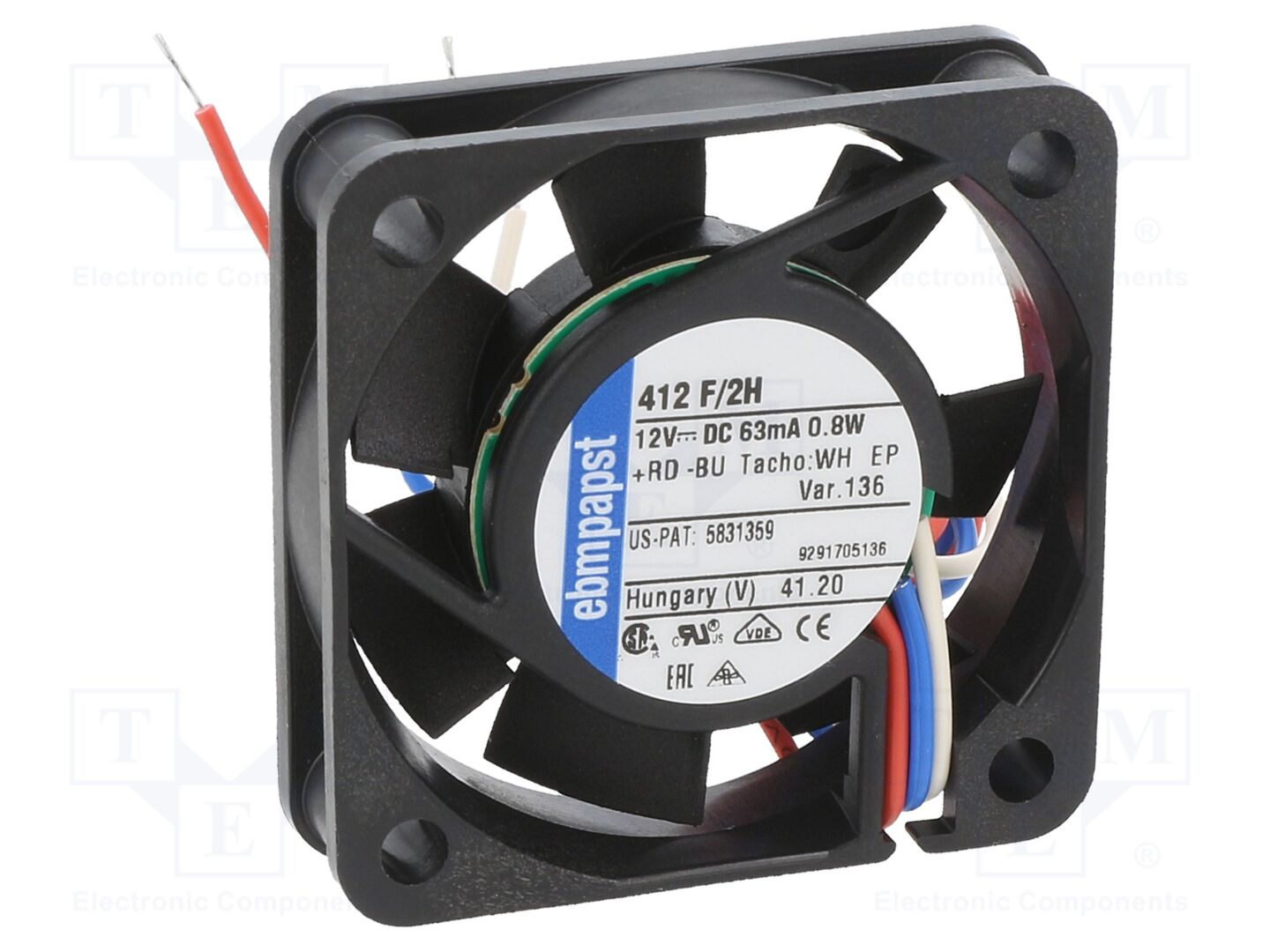 EBM-PAPST 412F/2H-136 Aksiaalipuhallin 12VDC
