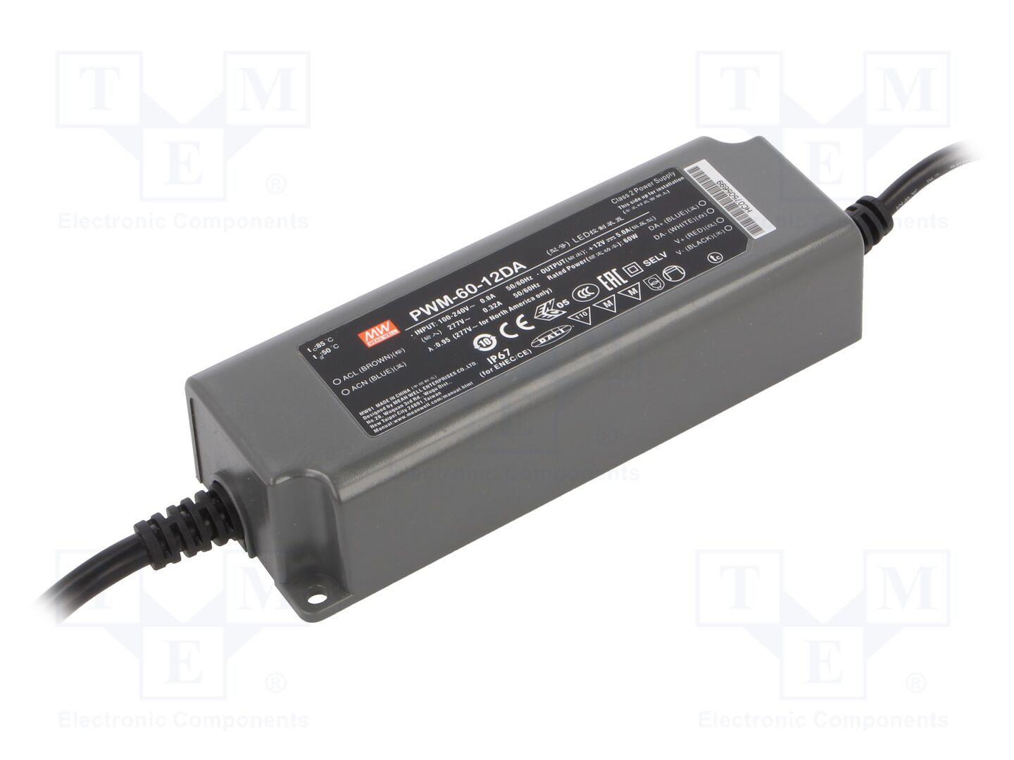MEAN WELL PWM-60-12DA LED-virtalähde 60W 12VDC 5A DALI IP67