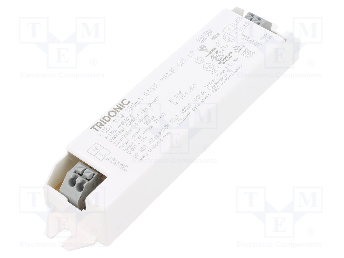 TRIDONIC LCBI 15W 350MA BASIC PHASE-CUT LP LED-virtalähde 21-46VDC