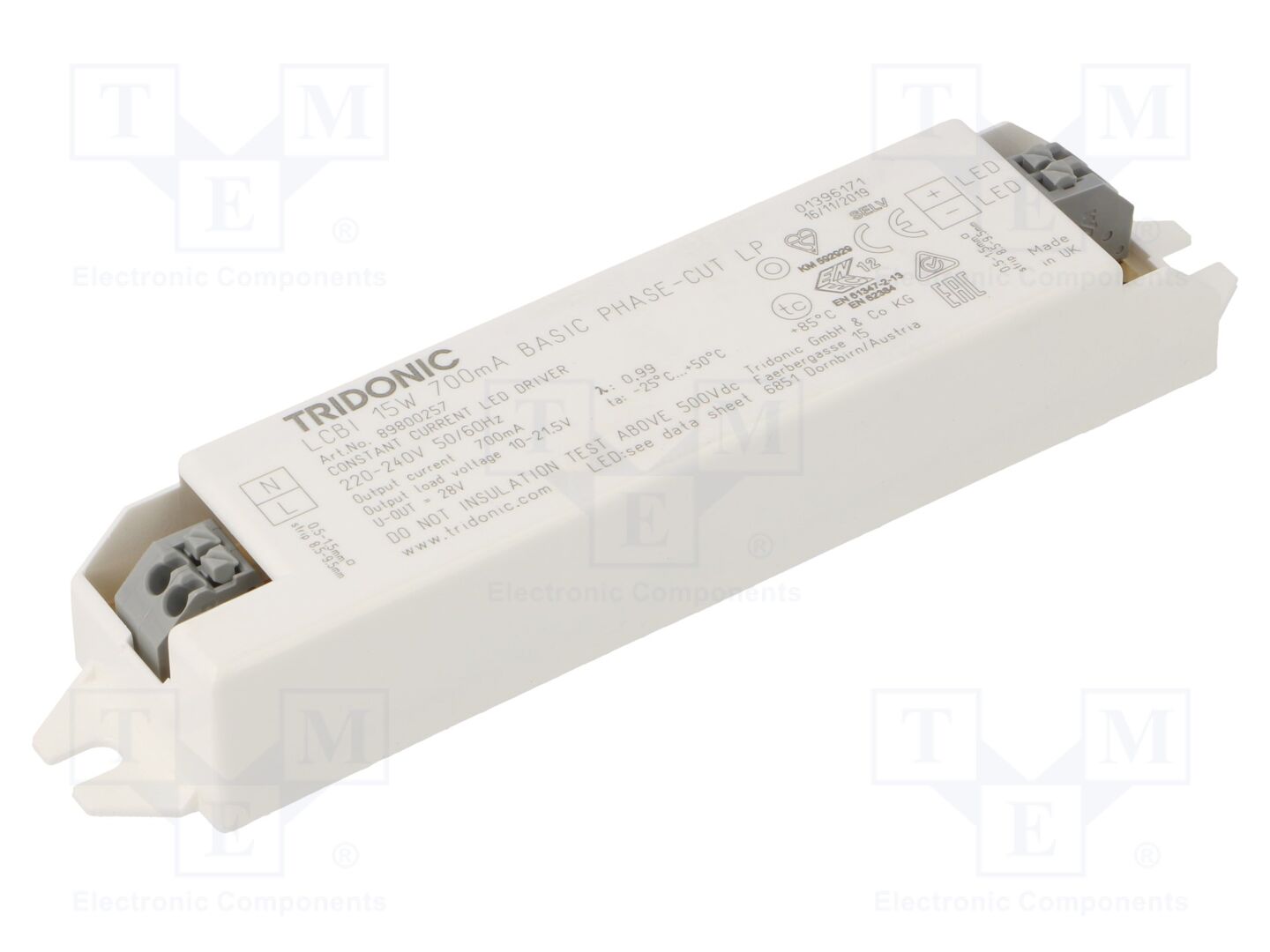 TRIDONIC LCBI 15W 700MA BASIC PHASE-CUT LP LED-virtalähde 15W 700mA