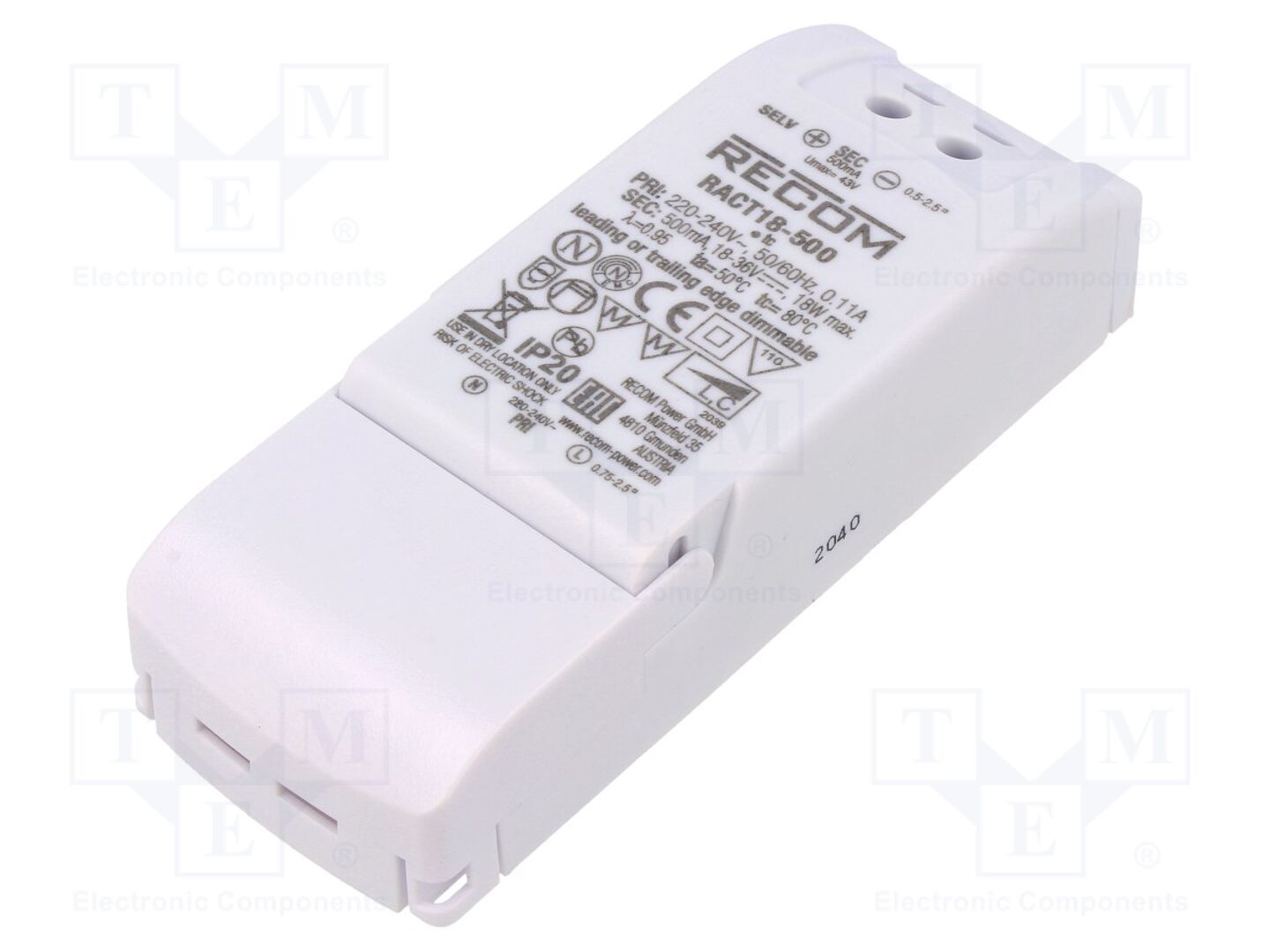 RECOM RACT18-500 LED-virtalähde 18W 500mA 18-36VDC