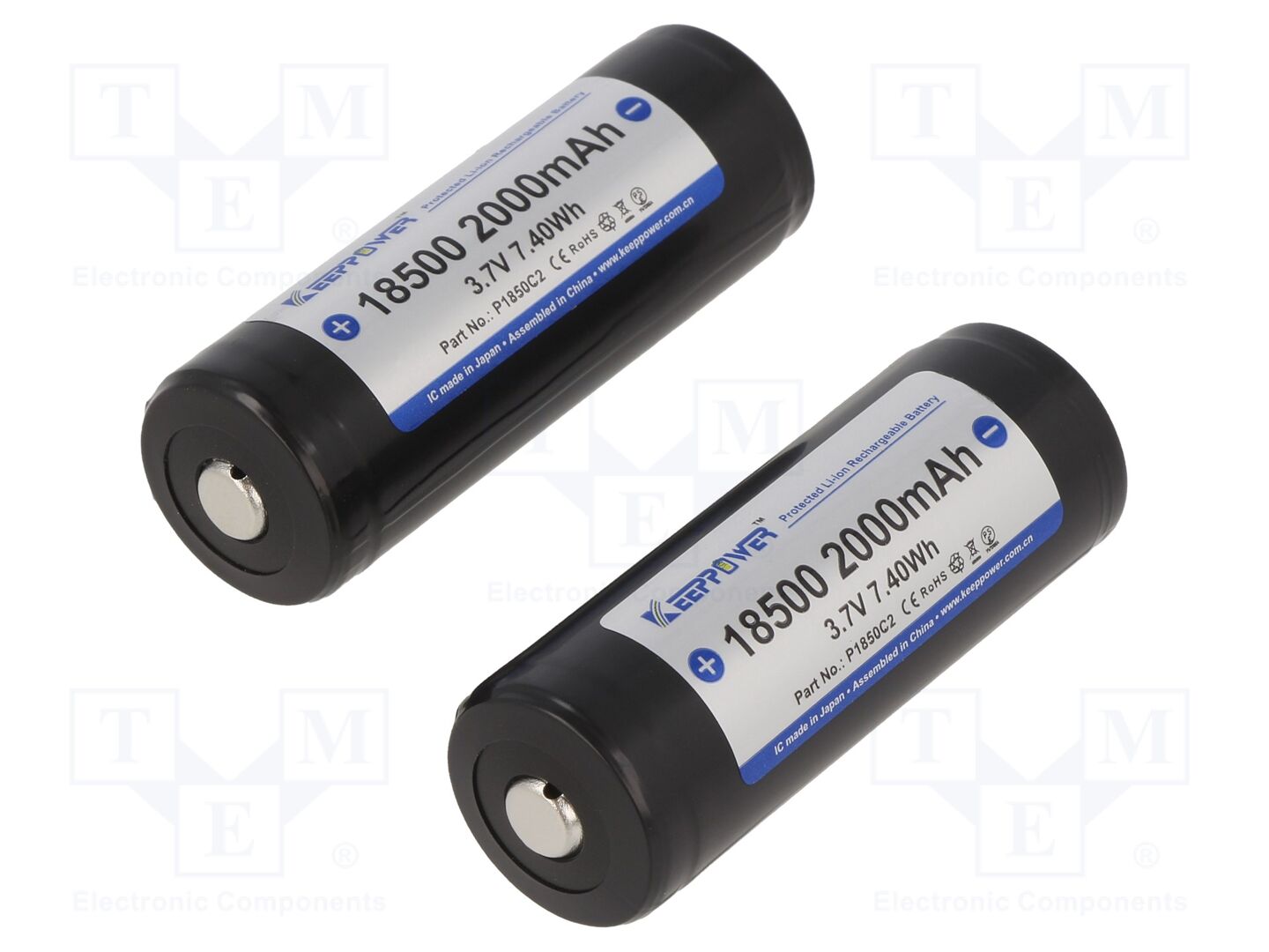 KEEPPOWER KP-ICR18500-200PCM Ladattava akku 3.7V, 2000mAh