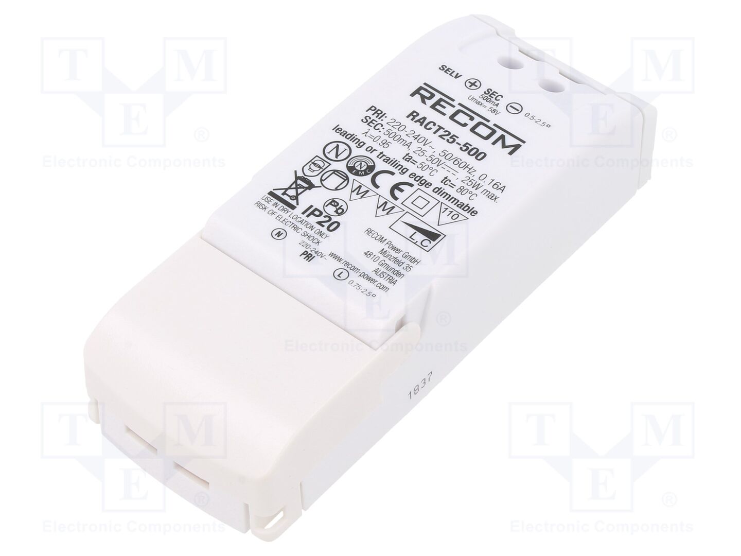 RECOM RACT25-500 LED-virtalähde 25W 500mA 25-50VDC