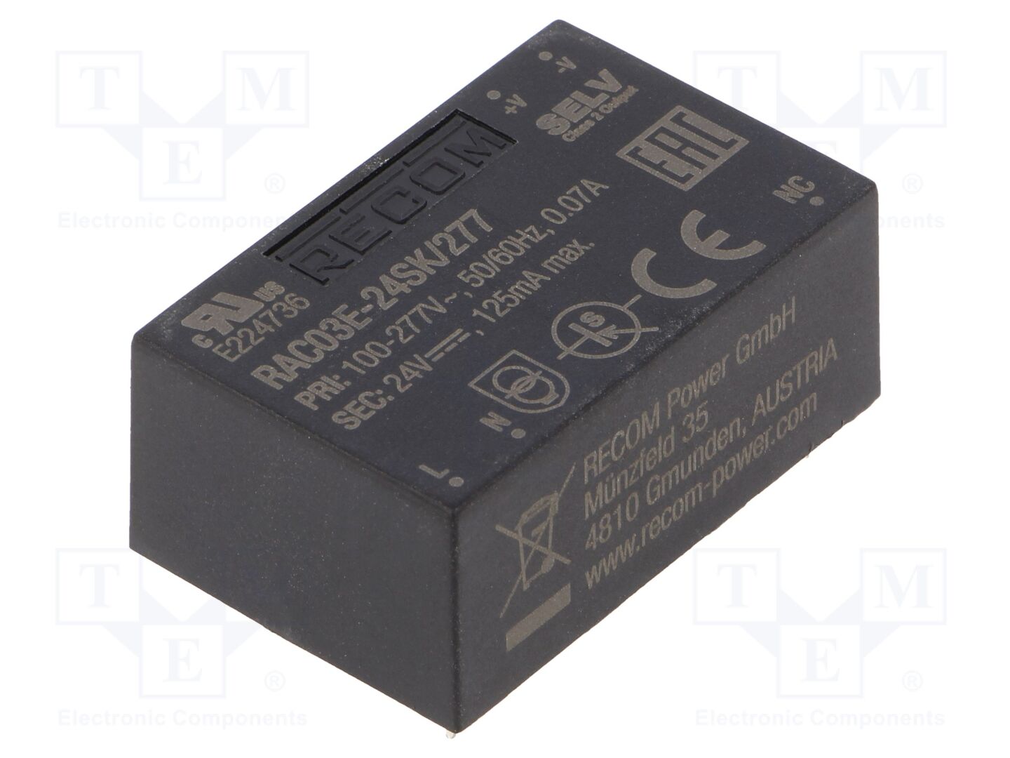 RECOM RAC03E-24SK/277 AC/DC-muunnin 3W