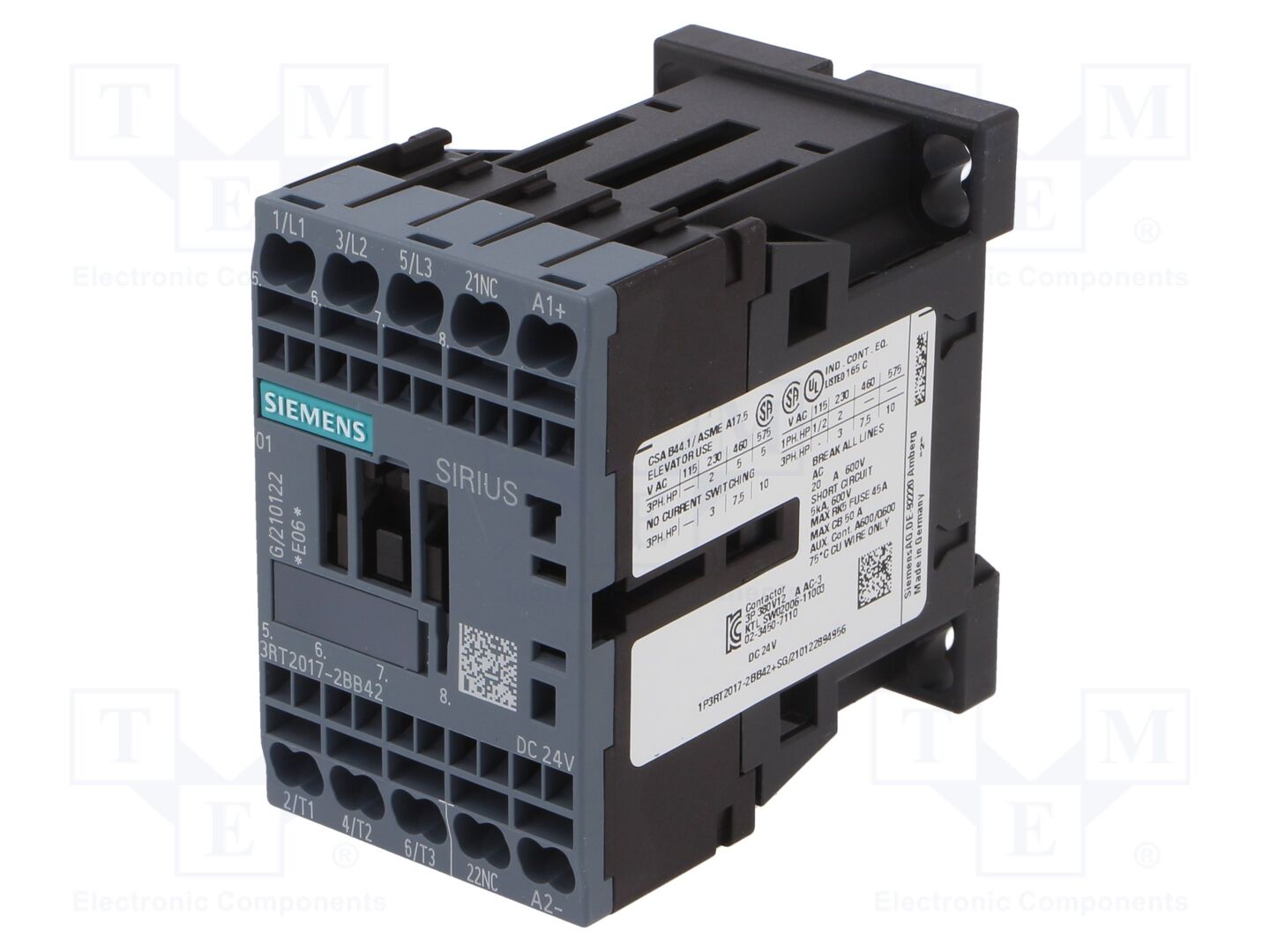 SIEMENS 3RT2017-2BB42 Kontaktori 12A