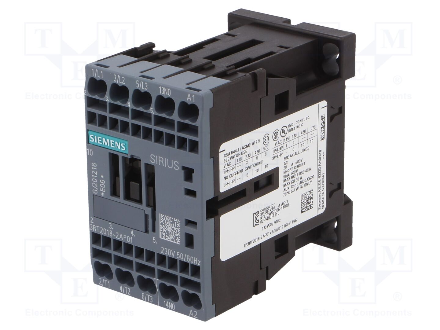 SIEMENS 3RT2018-2AP01 Kontaktori 230VAC