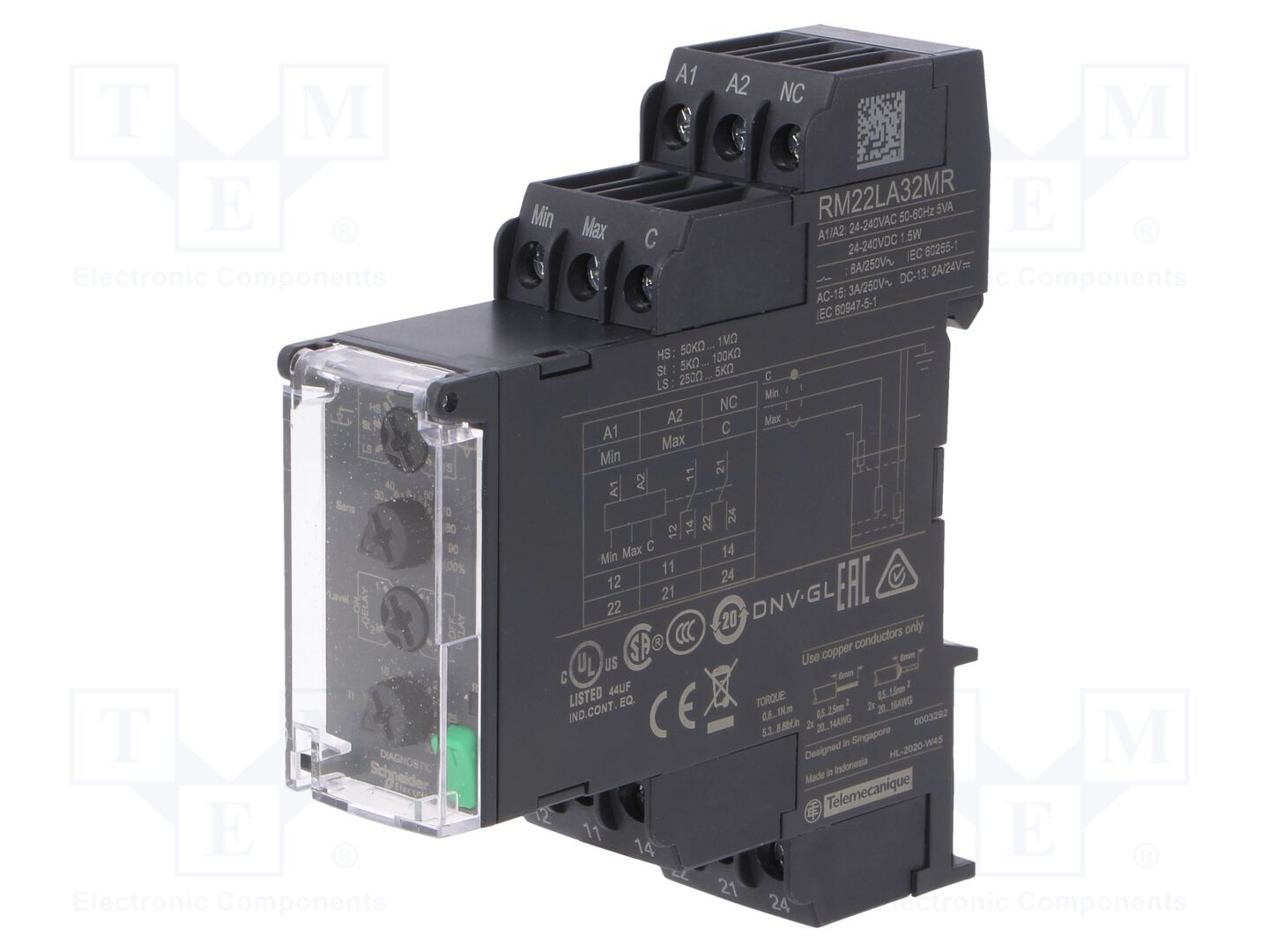 SCHNEIDER ELECTRIC RM22LA32MR Valvontarele 24-240VAC