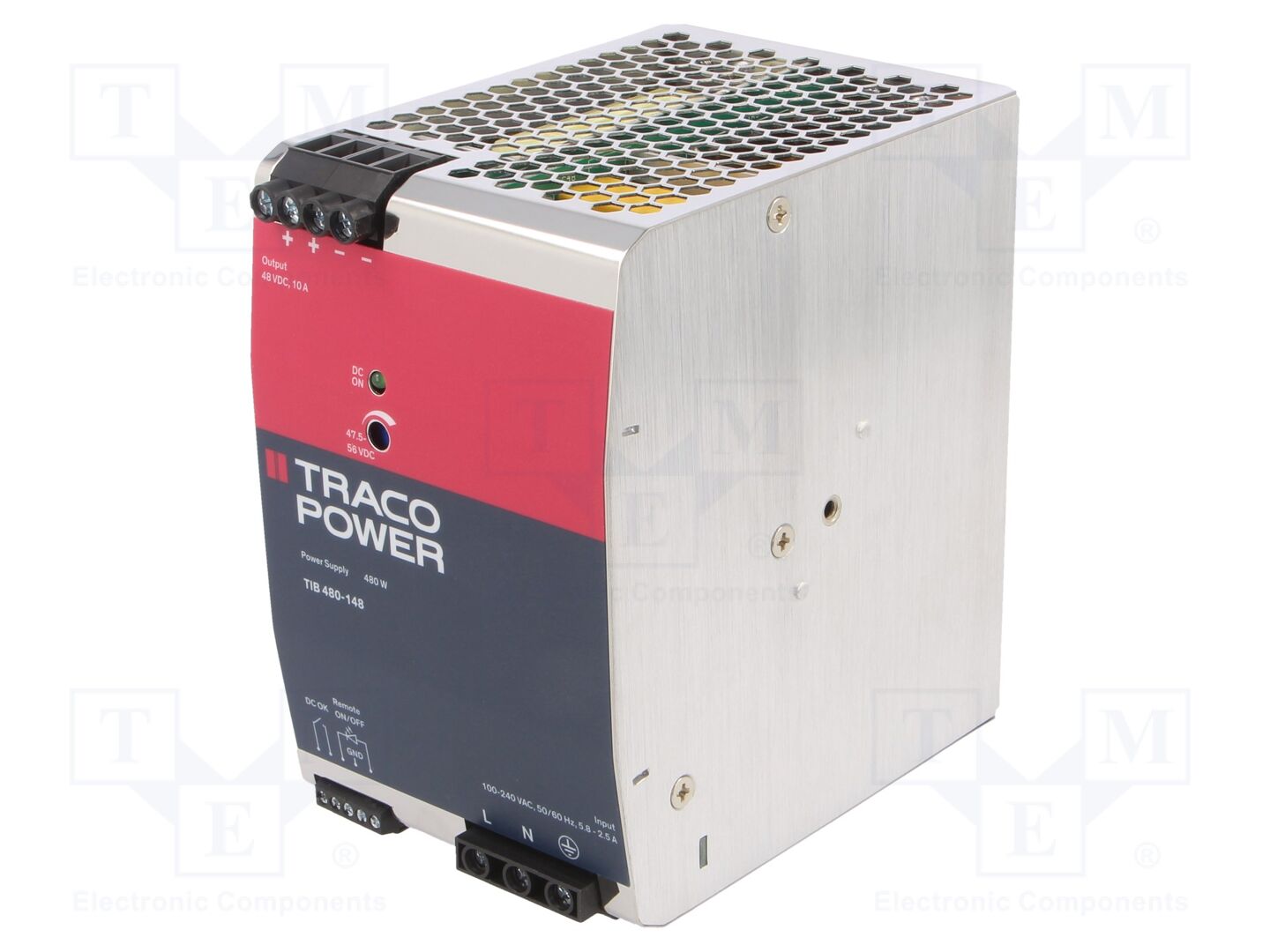 TRACO POWER TIB480-148 DIN-kiskoon asennettava kytkentäsähkönsyöttö 480W 48VDC