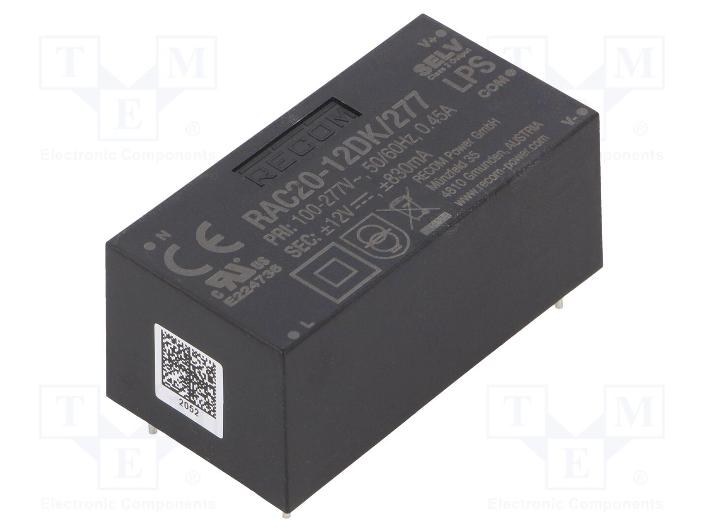 RECOM RAC20-12DK/277 AC/DC-muunnin 20W