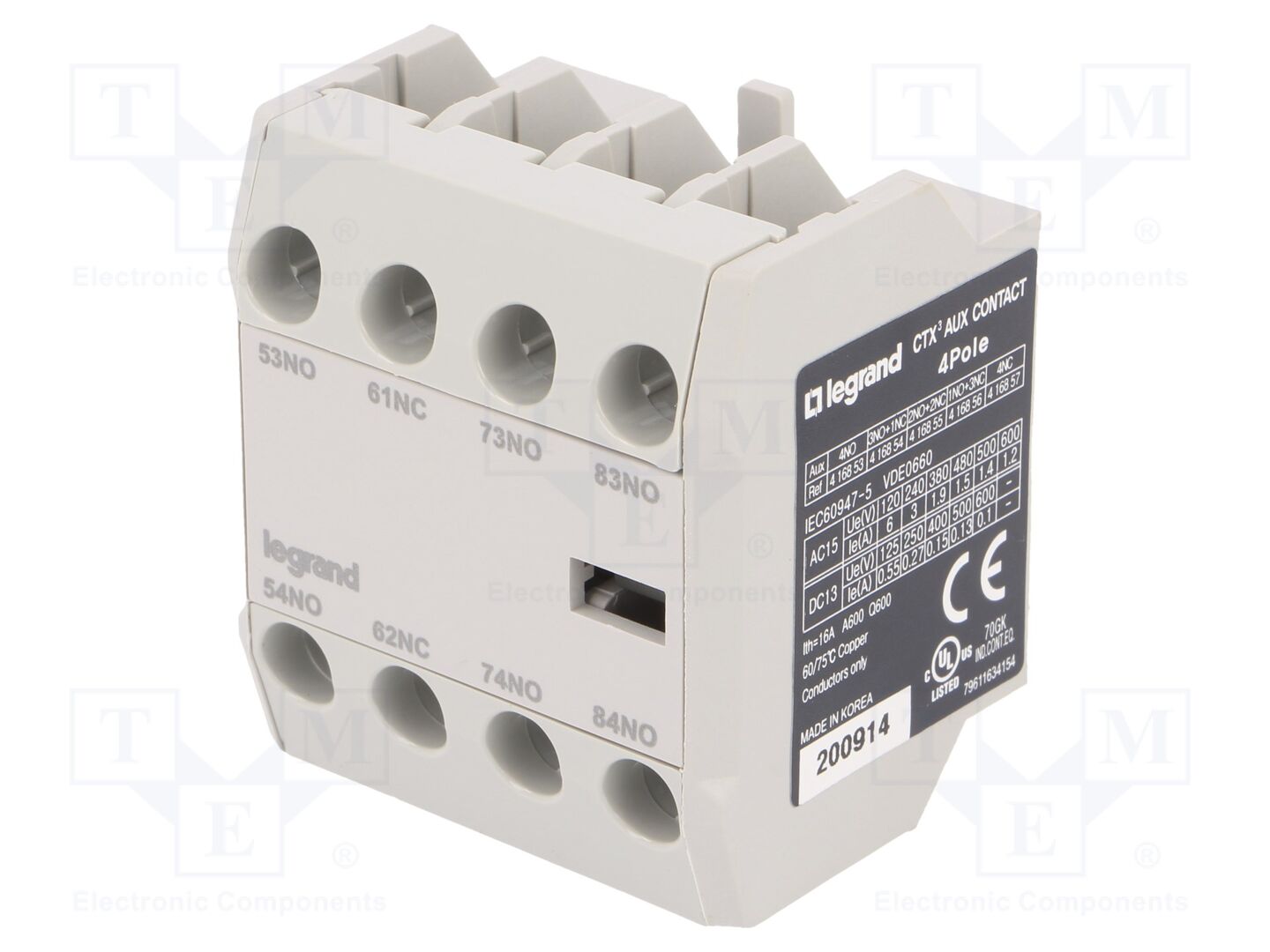 LEGRAND 416854 Apukosketin NC + NO x3