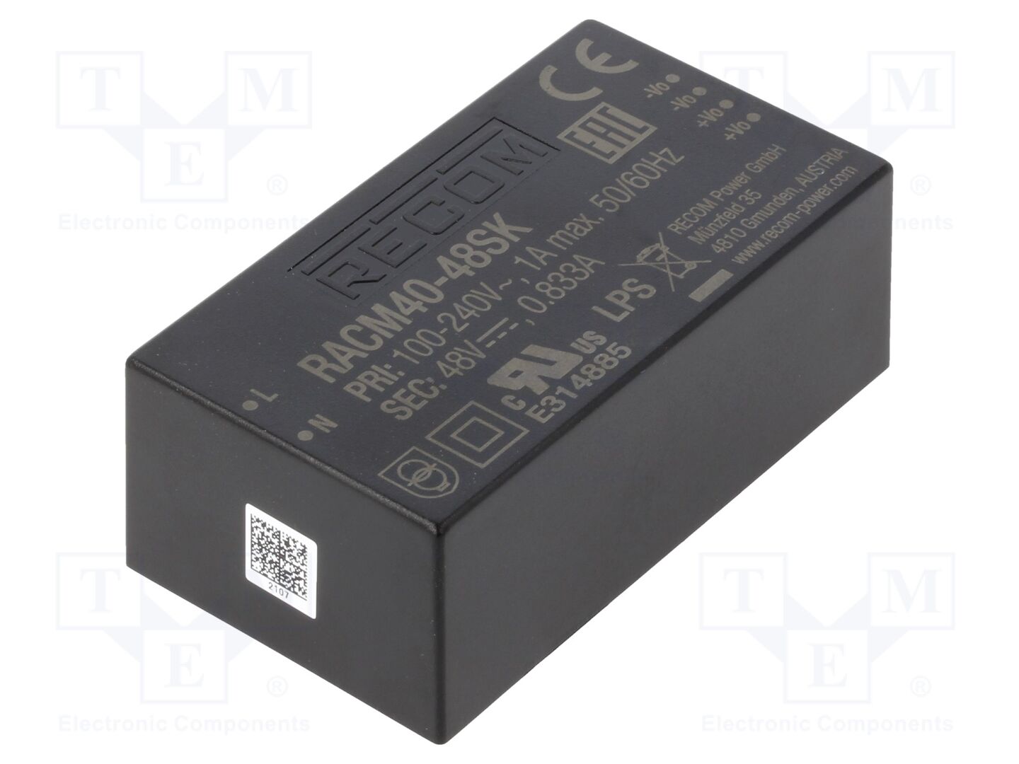 RECOM RACM40-48SK-T Avoin kytkinlähde 40W 48VDC