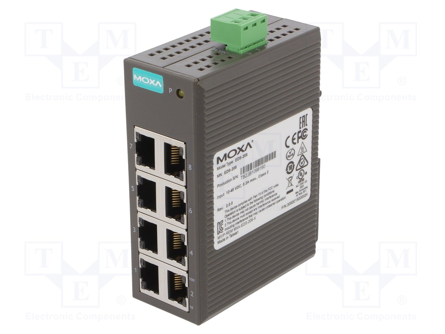 MOXA EDS-208 Ethernet-kytkin 12÷48VDC