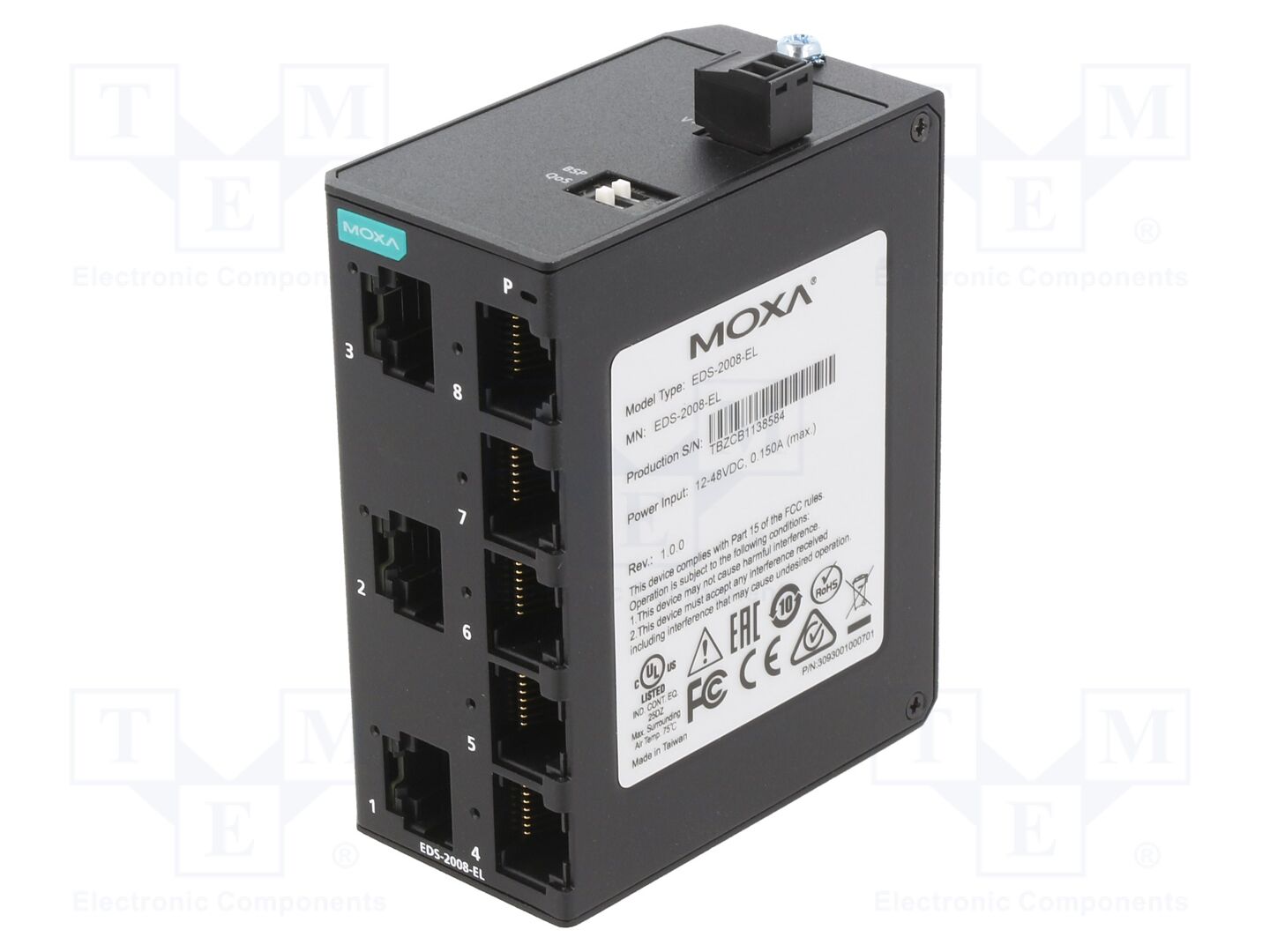 MOXA EDS-2008-EL Ethernet-kytkin 9.6÷60VDC