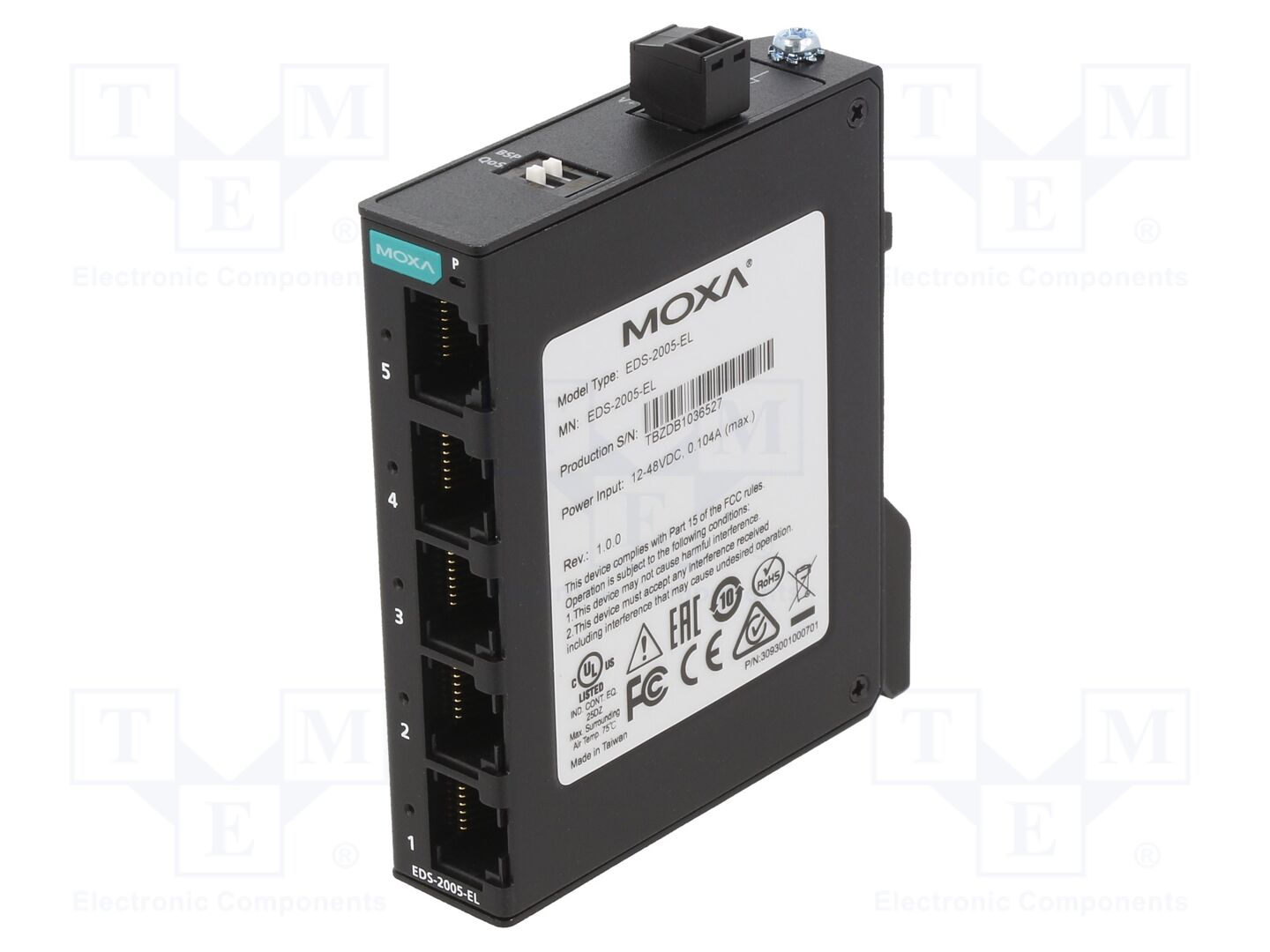 MOXA EDS-2005-EL Ethernet kytkin 9.6÷60VDC