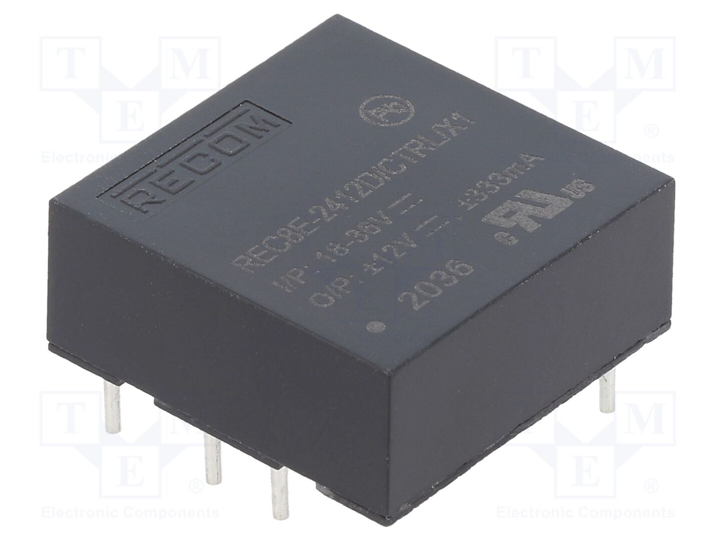 RECOM REC8E-2412D/CTRLX1 DC/DC-muunnin 8W