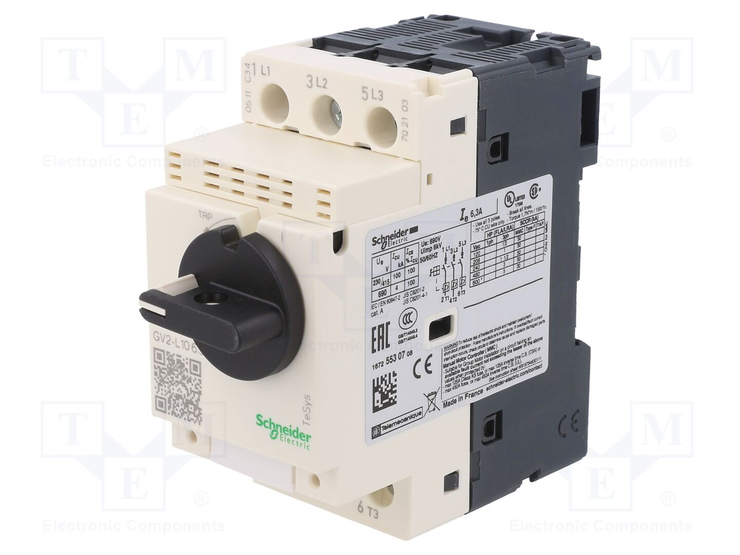 SCHNEIDER ELECTRIC GV2L10 Moottorinsuojakatkaisija 2.2kW