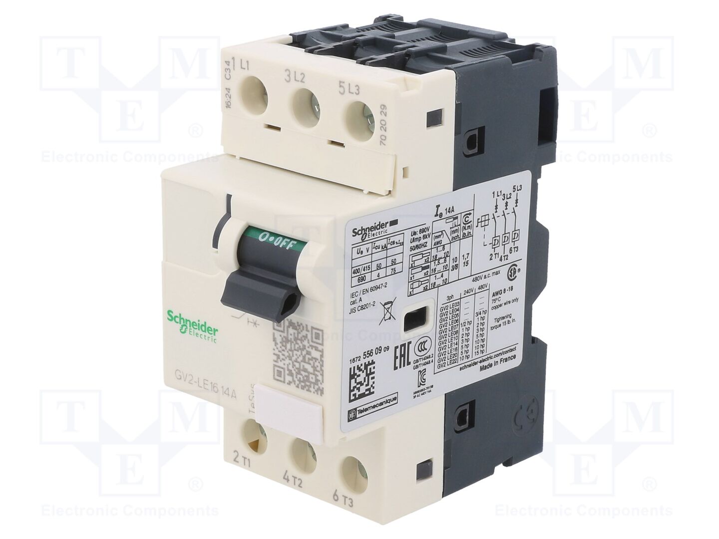 SCHNEIDER ELECTRIC GV2LE16 Moottorinsuojakatkaisija 5.5kW