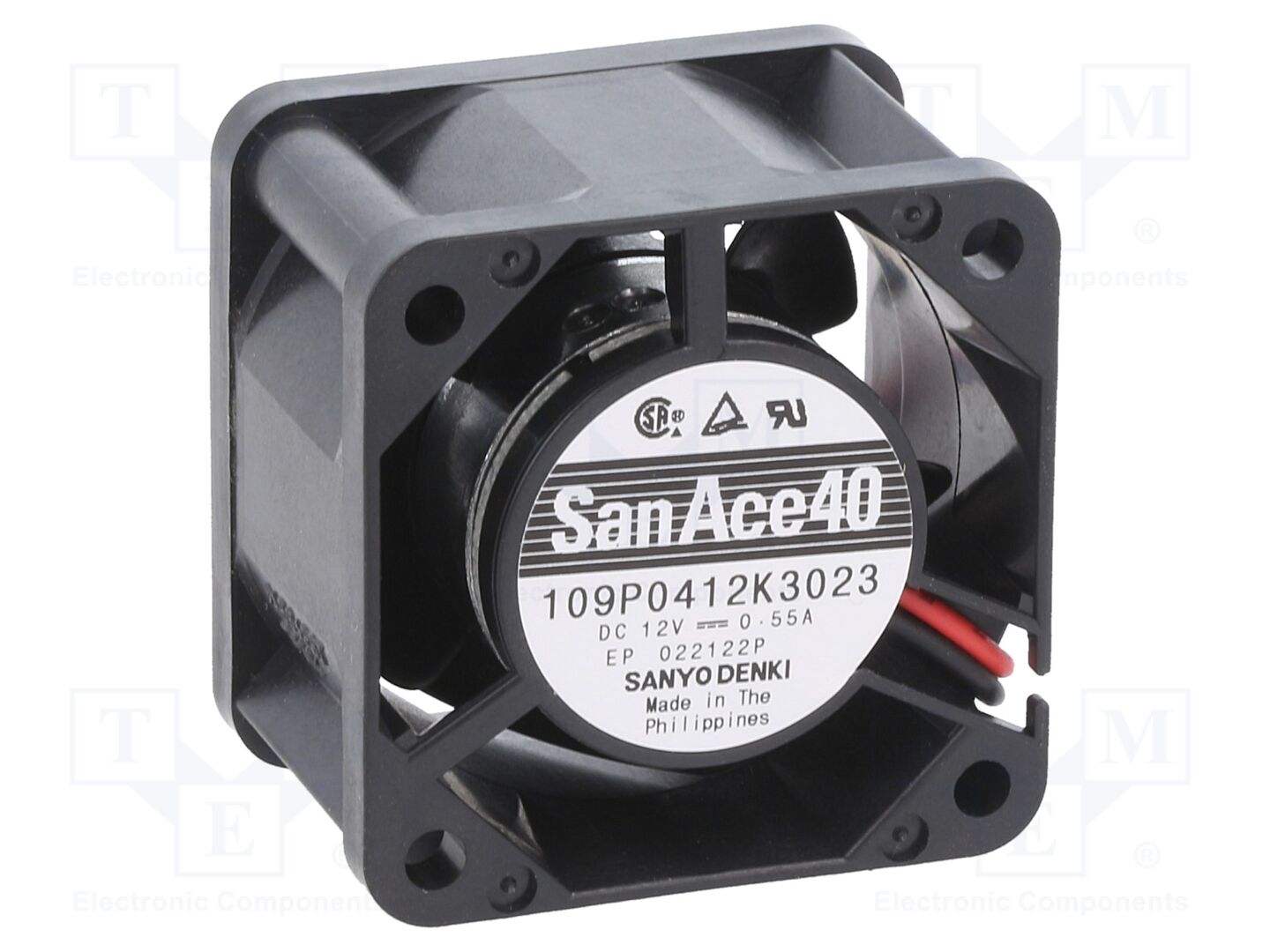 SANYO DENKI 109P0412K3023 Aksiaalipuhallin 12VDC