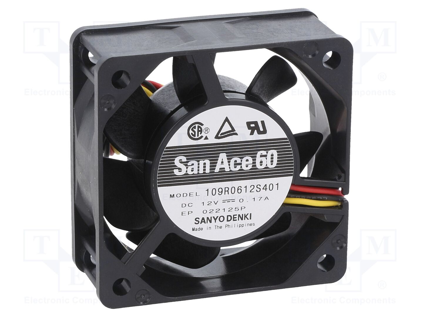 SANYO DENKI 109R0612S401 Aksiaalipuhallin 12VDC