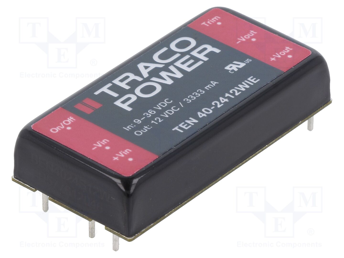 TRACO POWER TEN40-2412WIE DC/DC-muunnin 40W, 12VDC