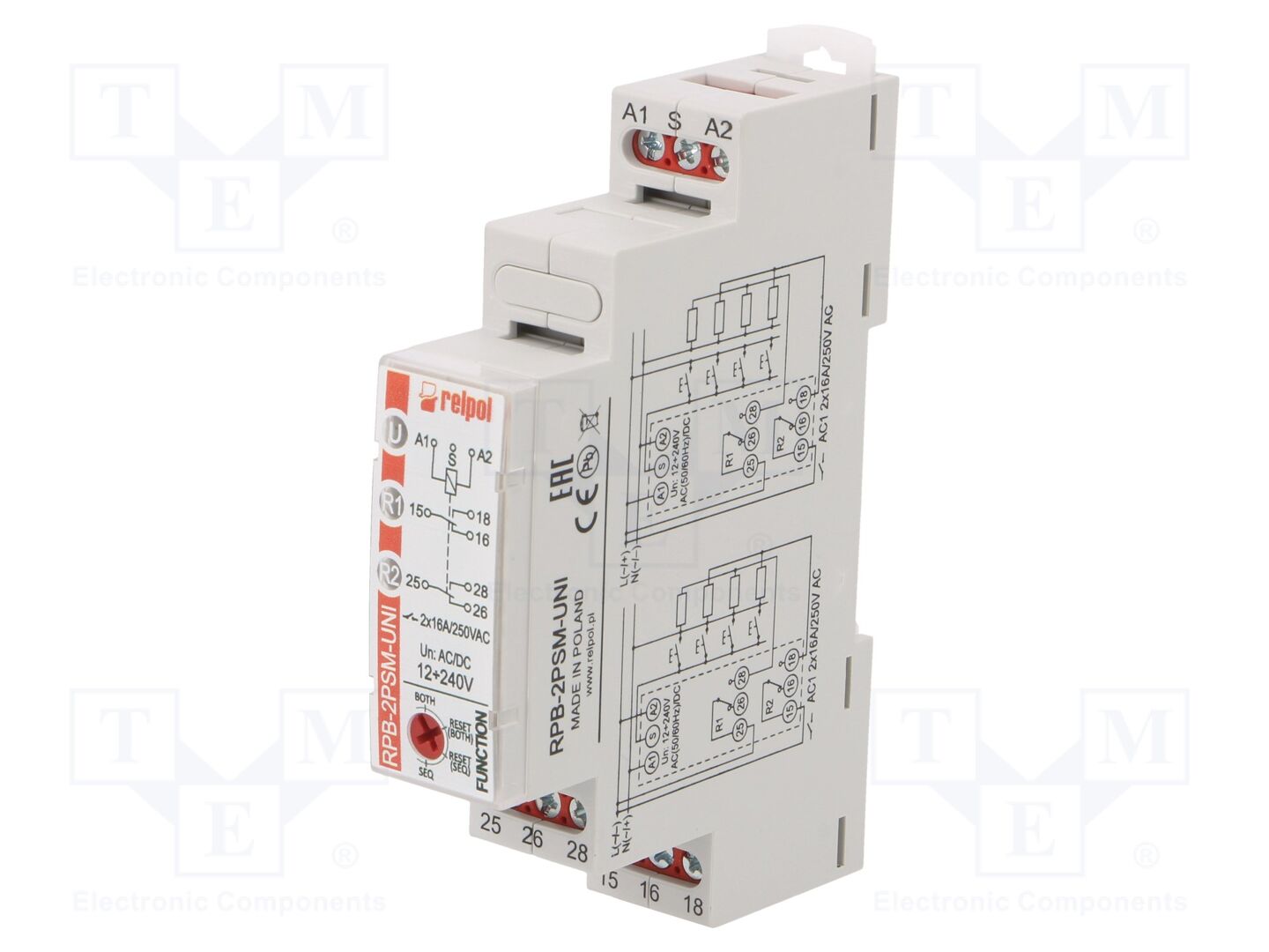 RELPOL RPB-2PSM-UNI Impulssirele DPDT 16A