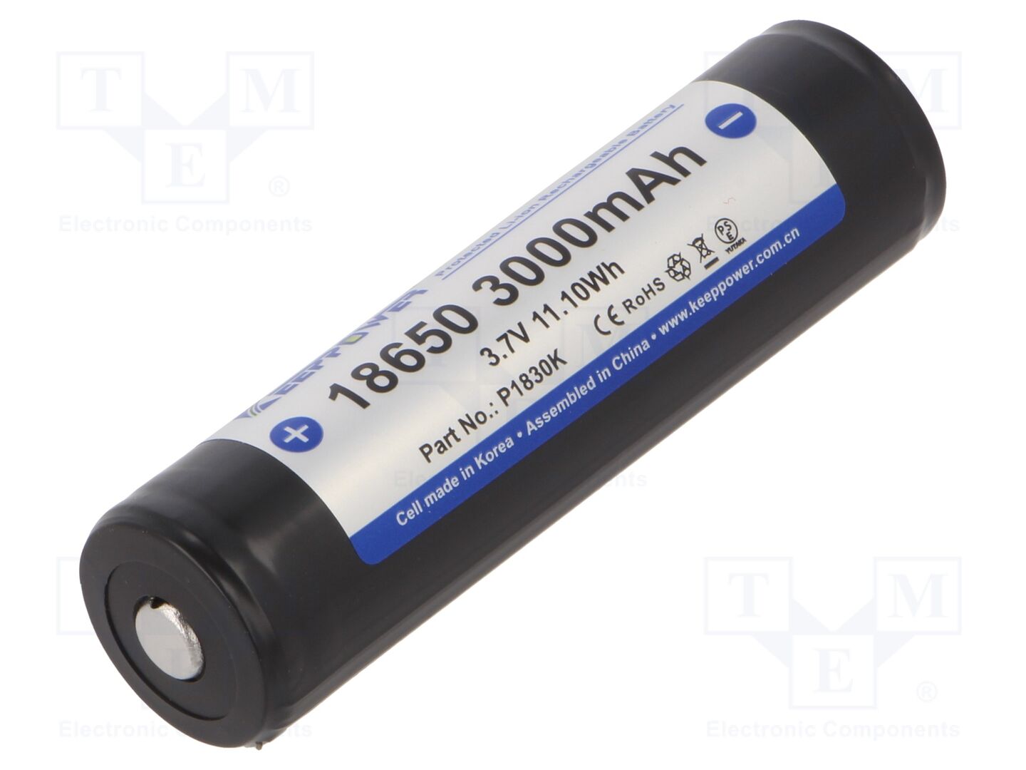 KEEPPOWER ACCU-18650H/SPCB Ladattava akku Li-Ion 3000mAh