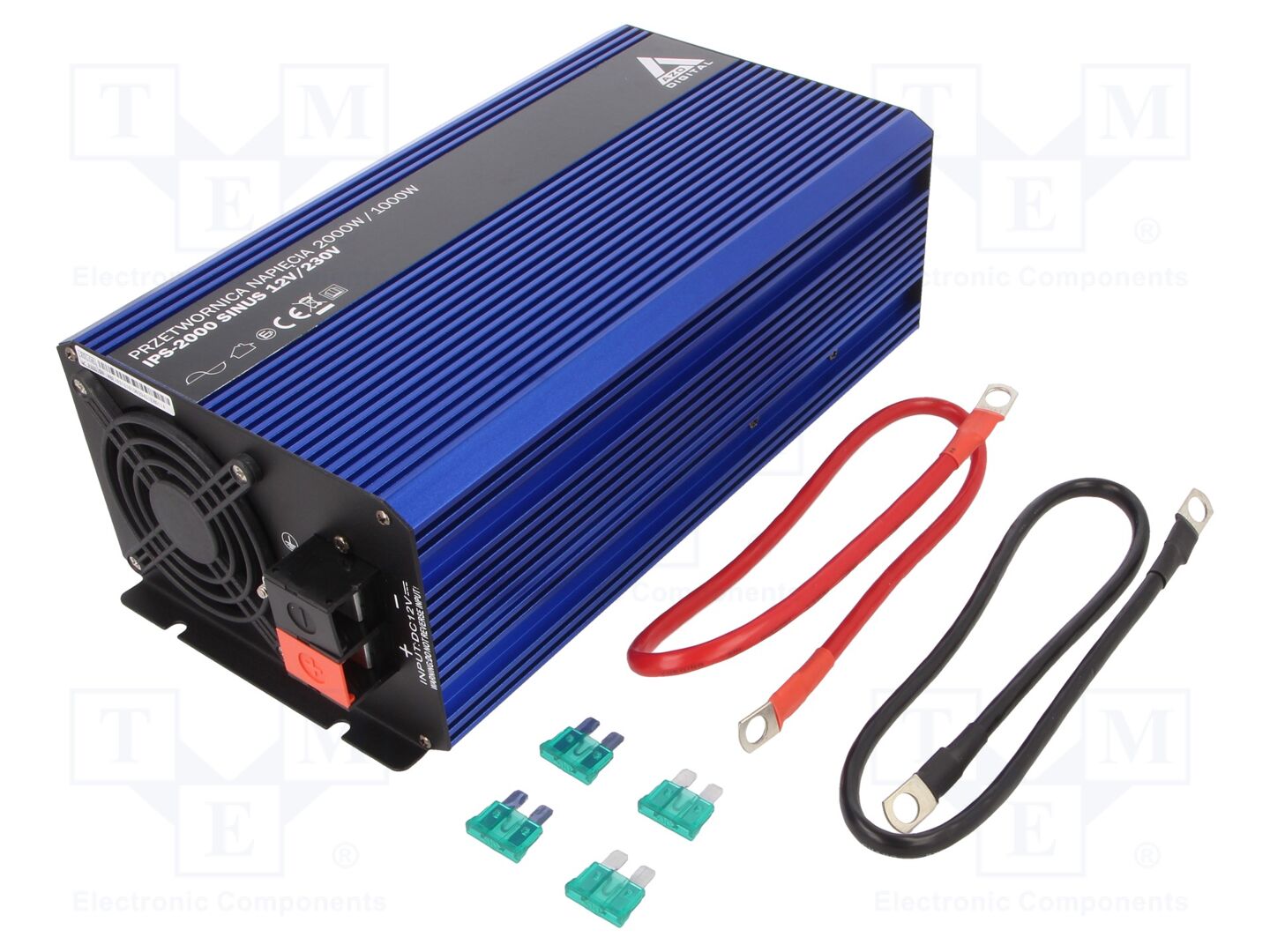 AZO DIGITAL IPS-2000S 12V DC/AC muuntaja 1kW 230V