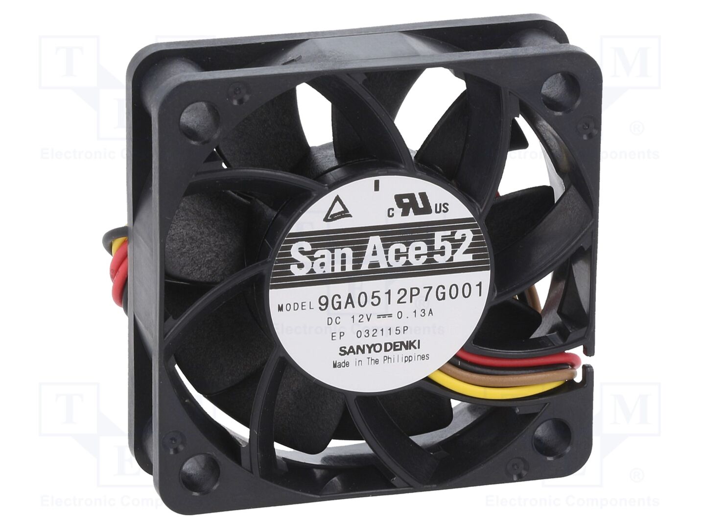 SANYO DENKI 9GA0512P7G001 Aksiaalipuhallin 12VDC