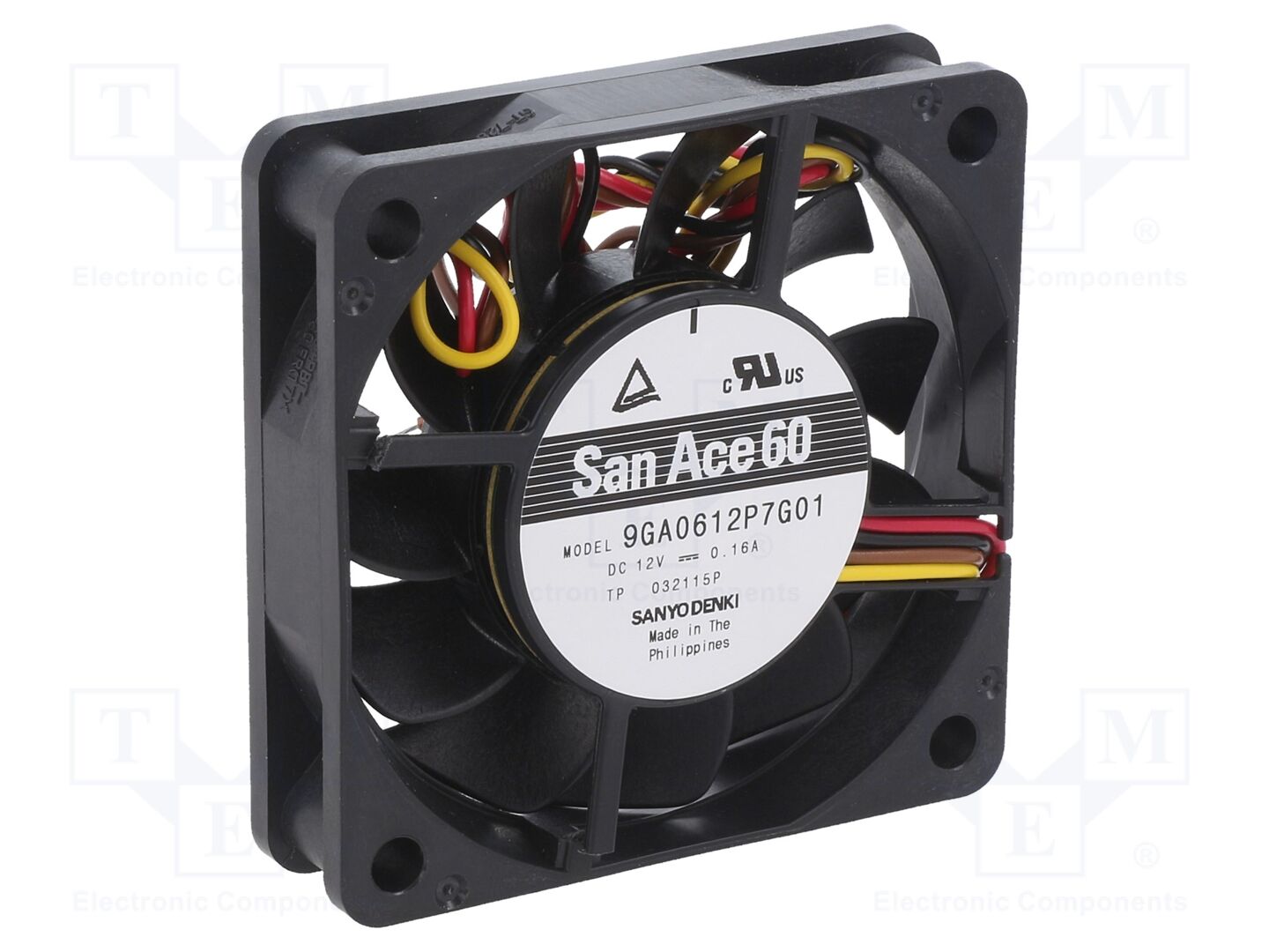 SANYO DENKI 9GA0612P7G01 Aksiaalituuletin 12VDC