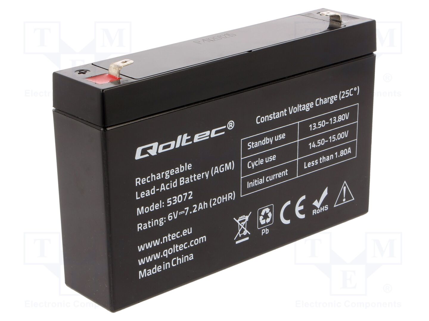 QOLTEC ACCU-HP7.2-6/Q Hapotettu akku 6V, 7.2Ah