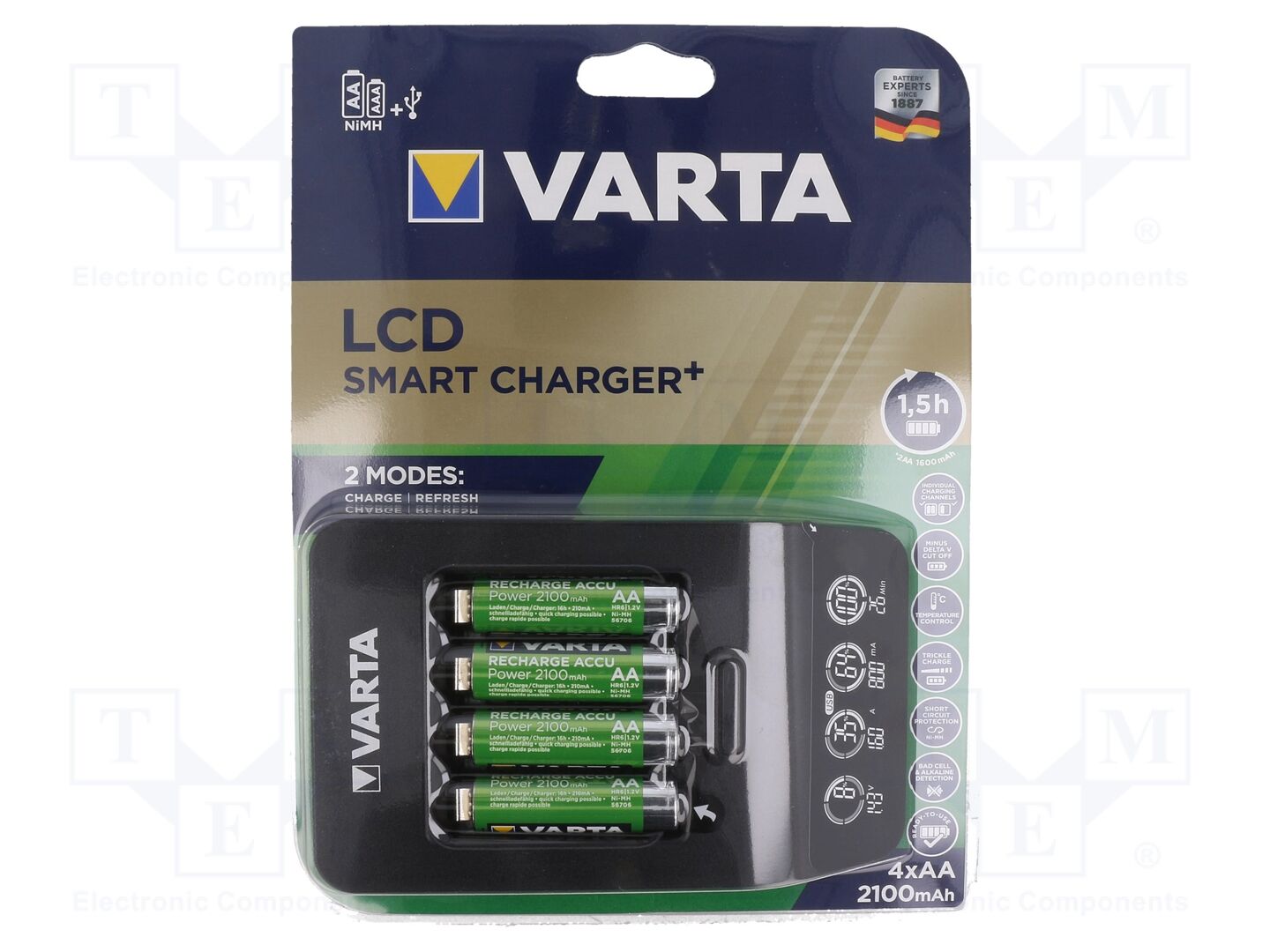 VARTA LCD-SMART-CHARGER Akkulaturi mikroprosessoriohjattu