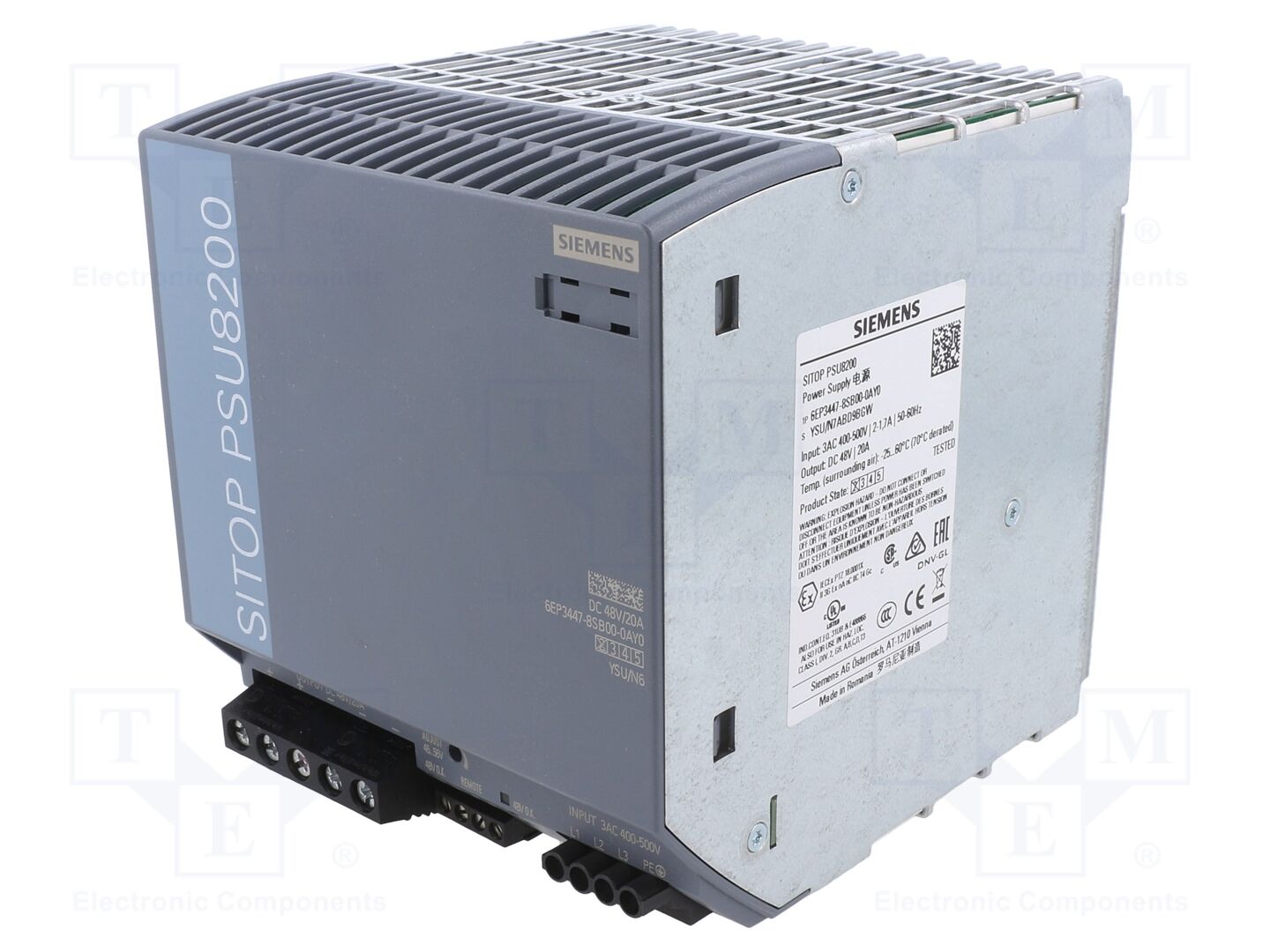 SIEMENS 6EP3447-8SB00-0AY0 DIN-kiskoon asennettava kytkentävirtalähde 960W 48VDC 20A