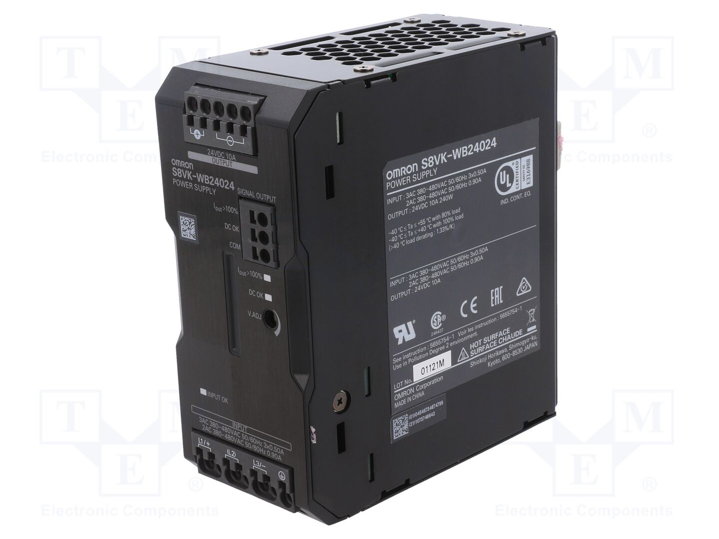 OMRON S8VK-WB24024 DIN-kiskoon asennettava kytkentävirtalähde 240W 24VDC 10A