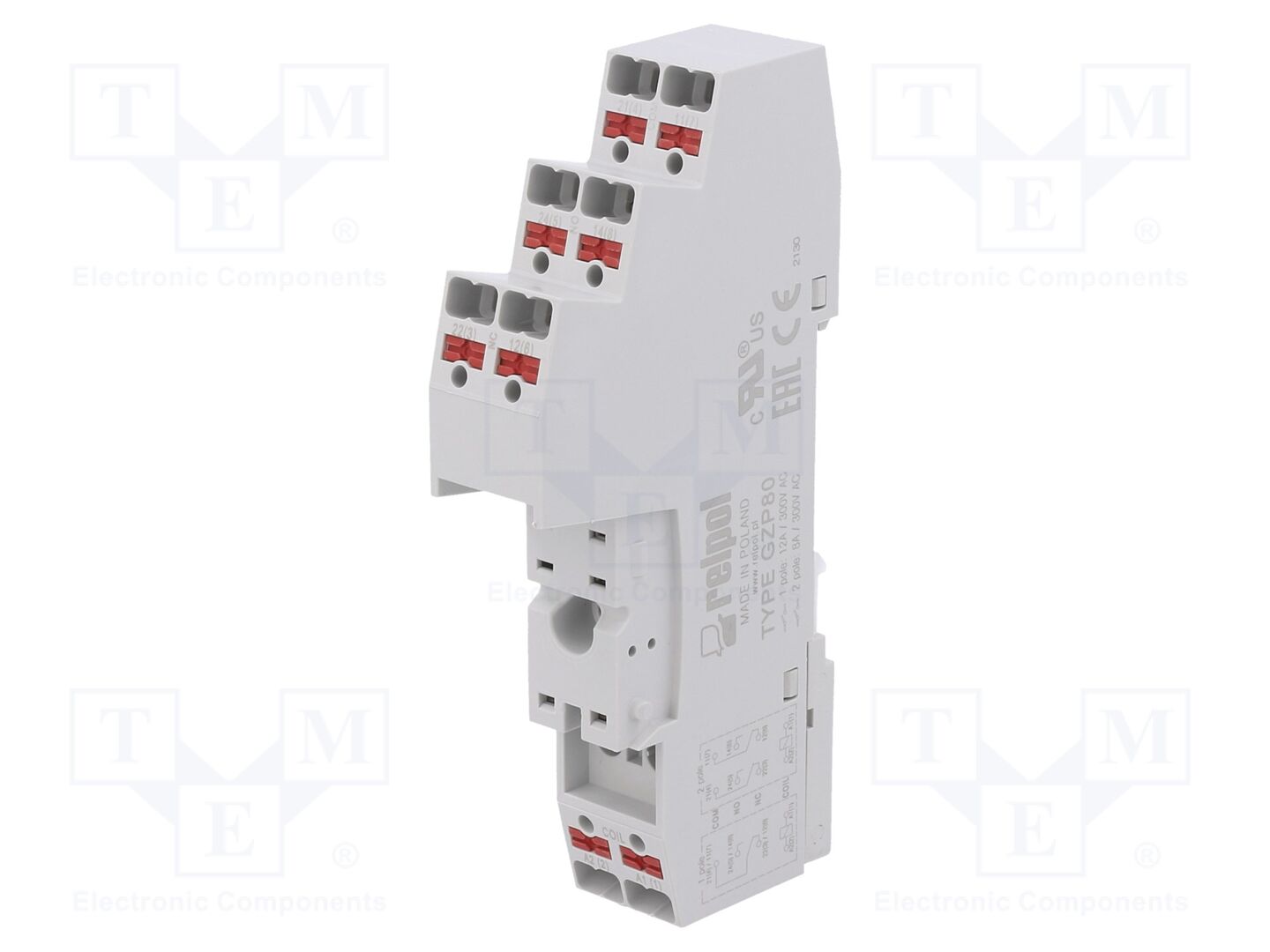 RELPOL GZP80 Releen kantakanta Push-in