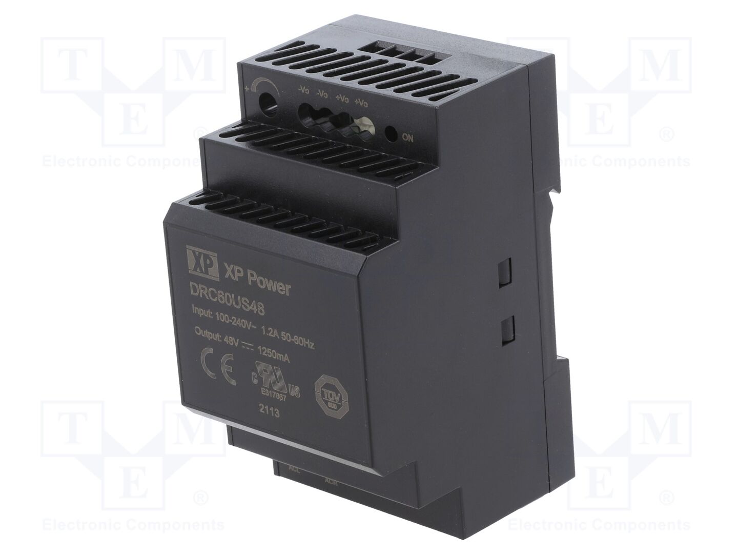 XP POWER DRC60US48 DIN-kiskoon asennettava kytkentäsähkönsyöttö 60W 48VDC