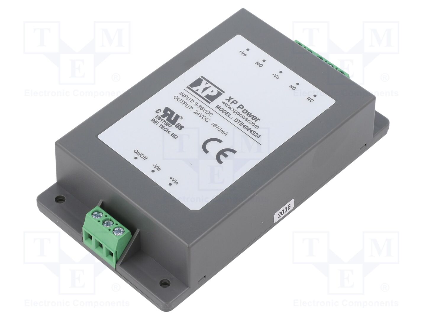 XP POWER DTE4024S24 DC/DC-muunnin 40W, 24VDC