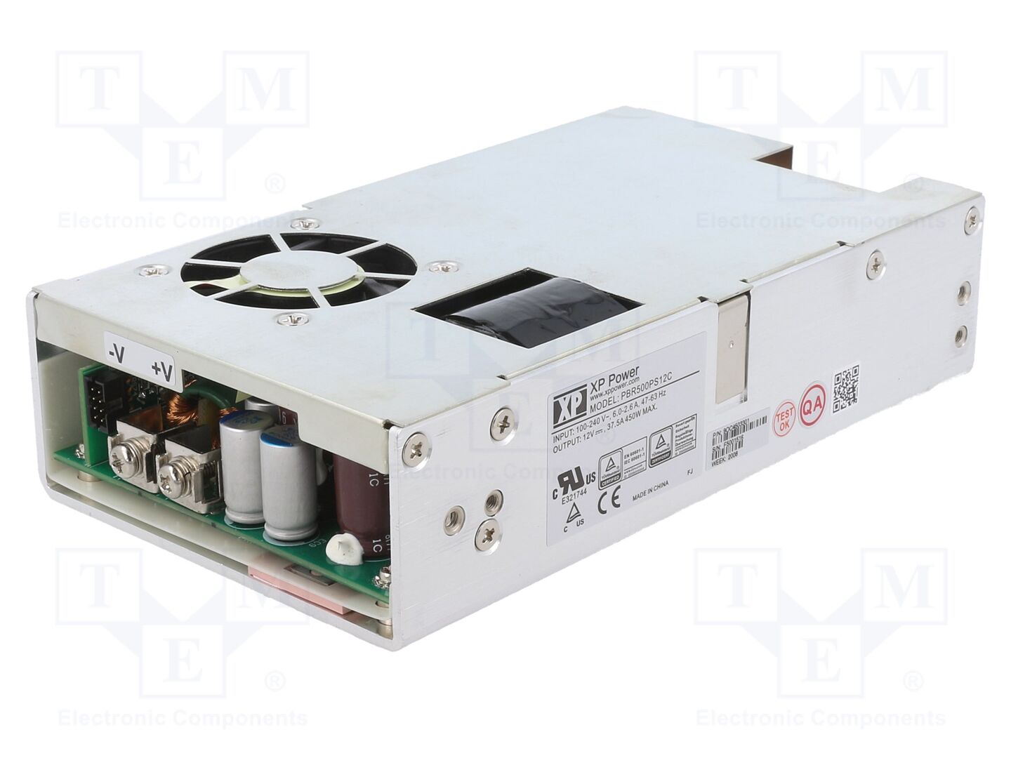 XP POWER PBR500PS12C Sisäänrakennettu kytkentäsähkönsyöttö 500W 12VDC 37,5A