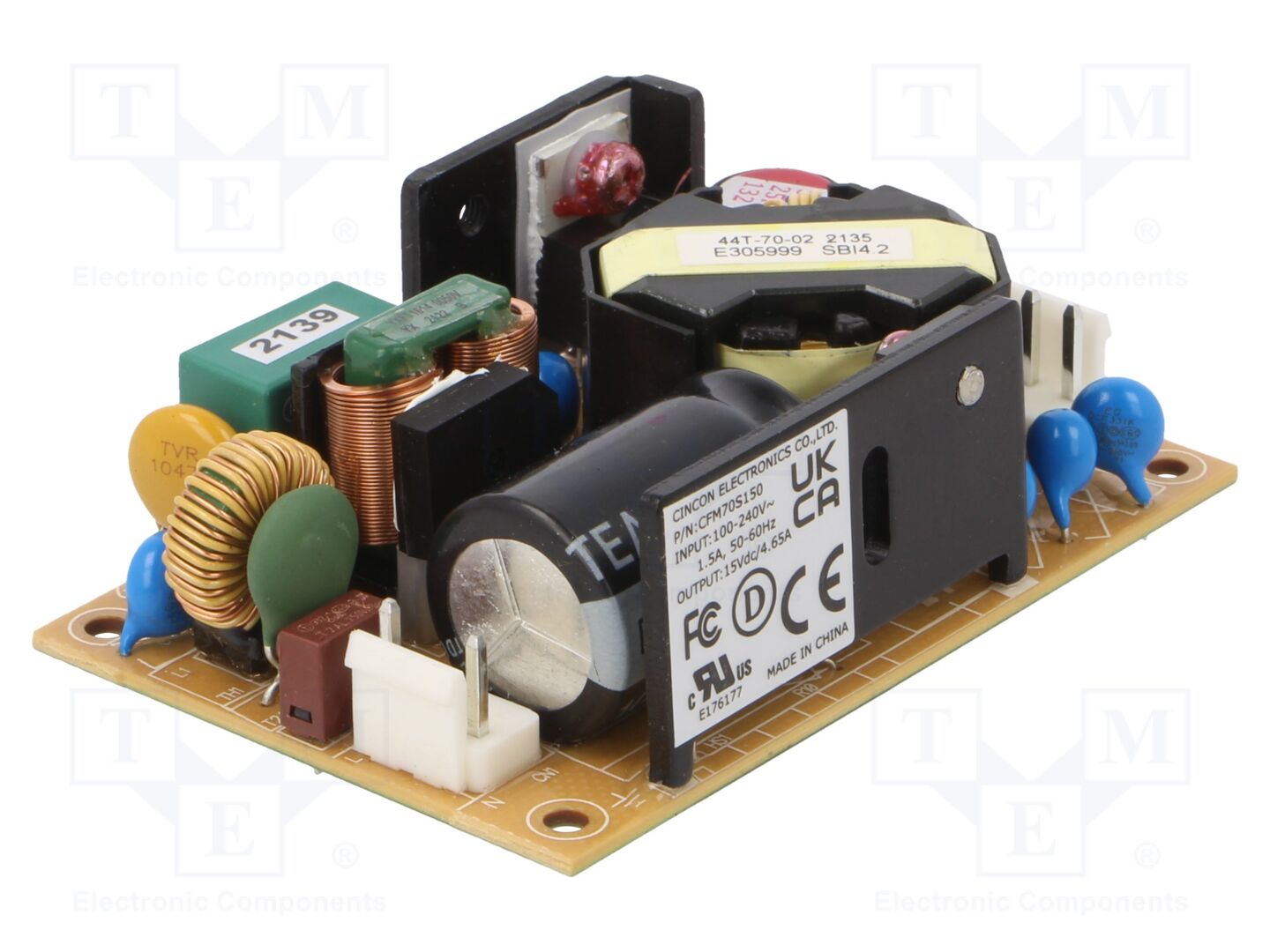 CINCON CFM70S150 Avoin kehikko -verkkolaite 70W 15VDC 4.65A