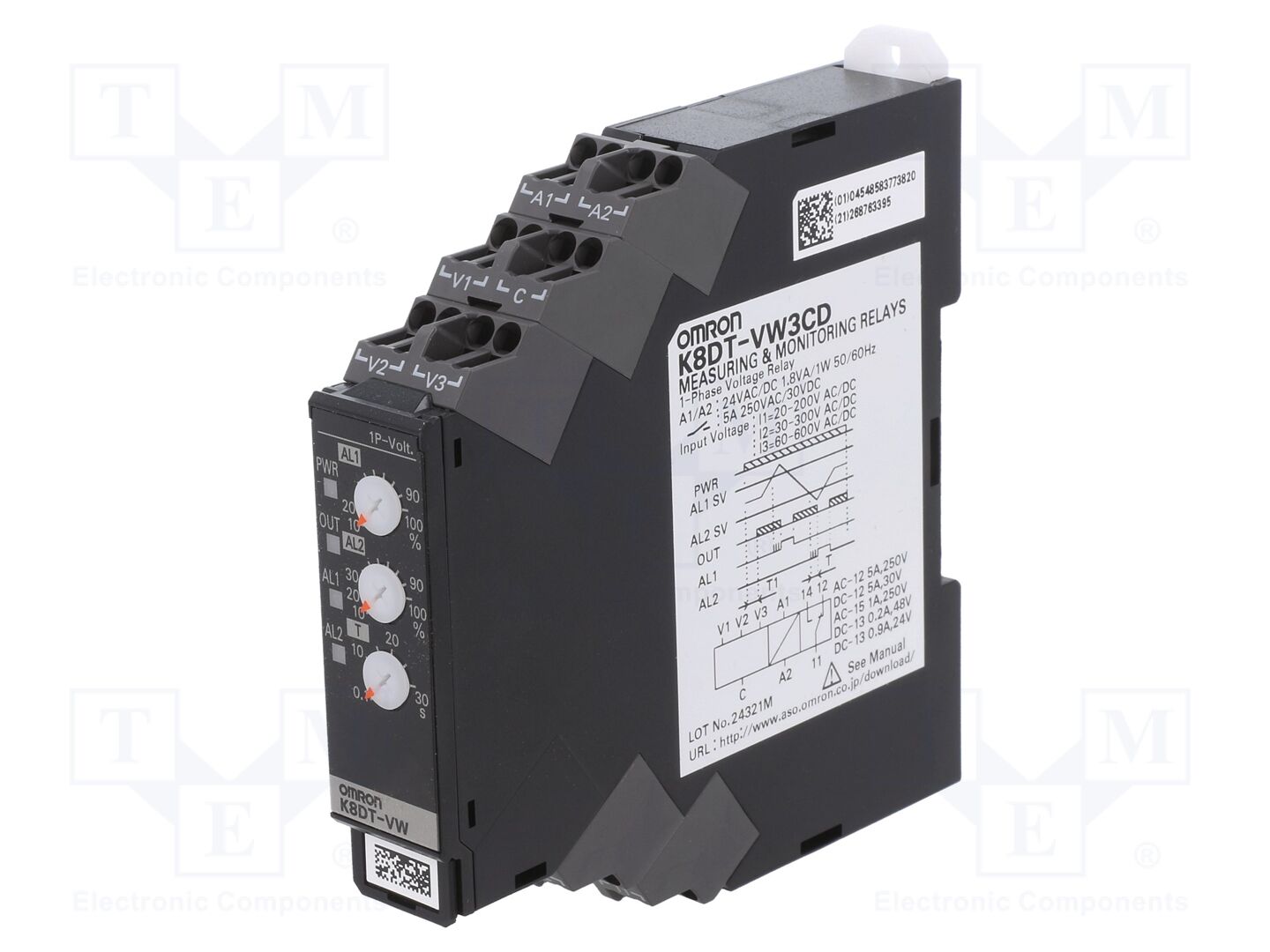 OMRON K8DT-VW3CD Jännitteenvalvontarele 24V