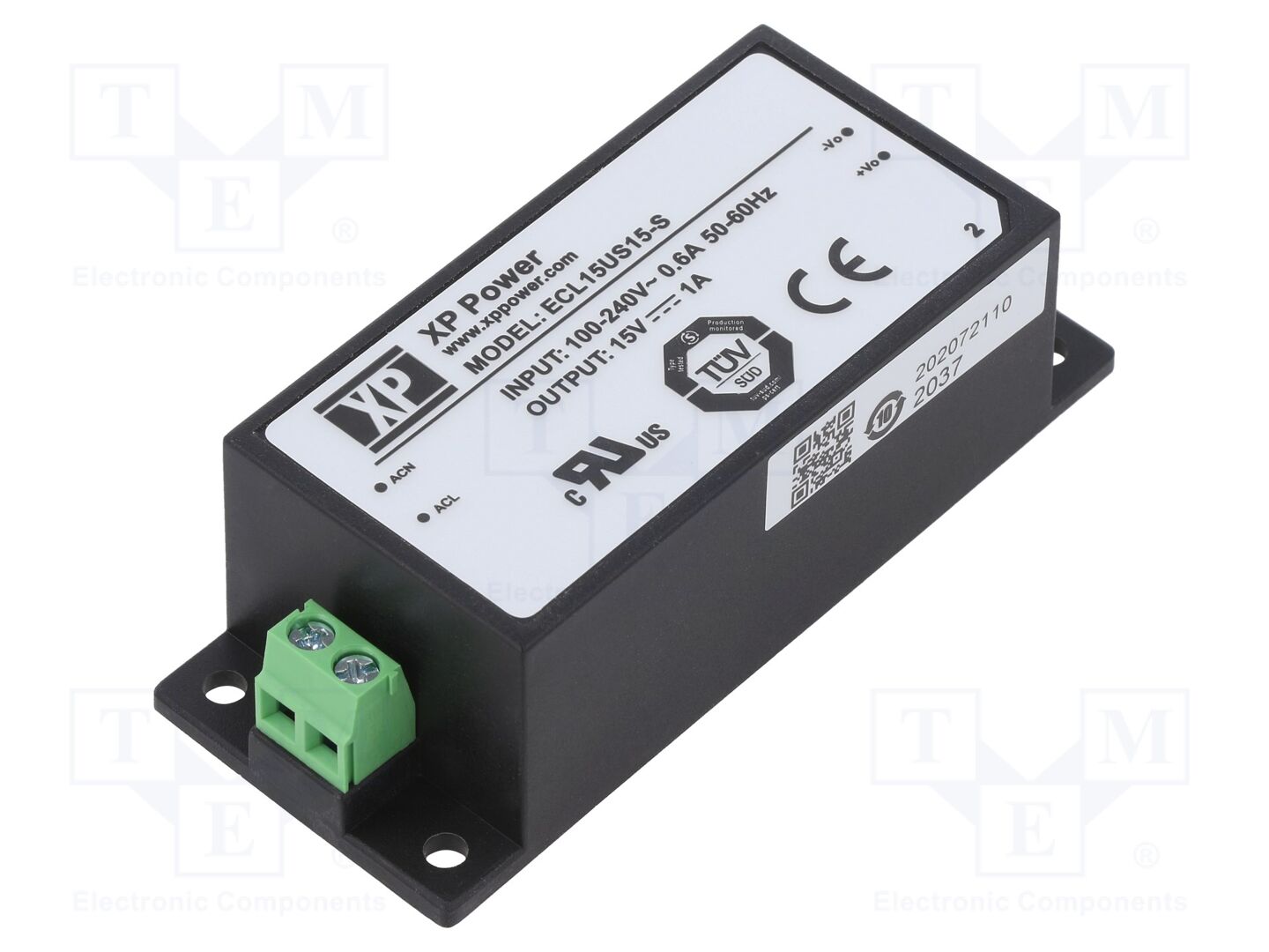 XP POWER ECL15US15-S Sisäänrakennettu kytkentävirtalähde 15W 15VDC 1A