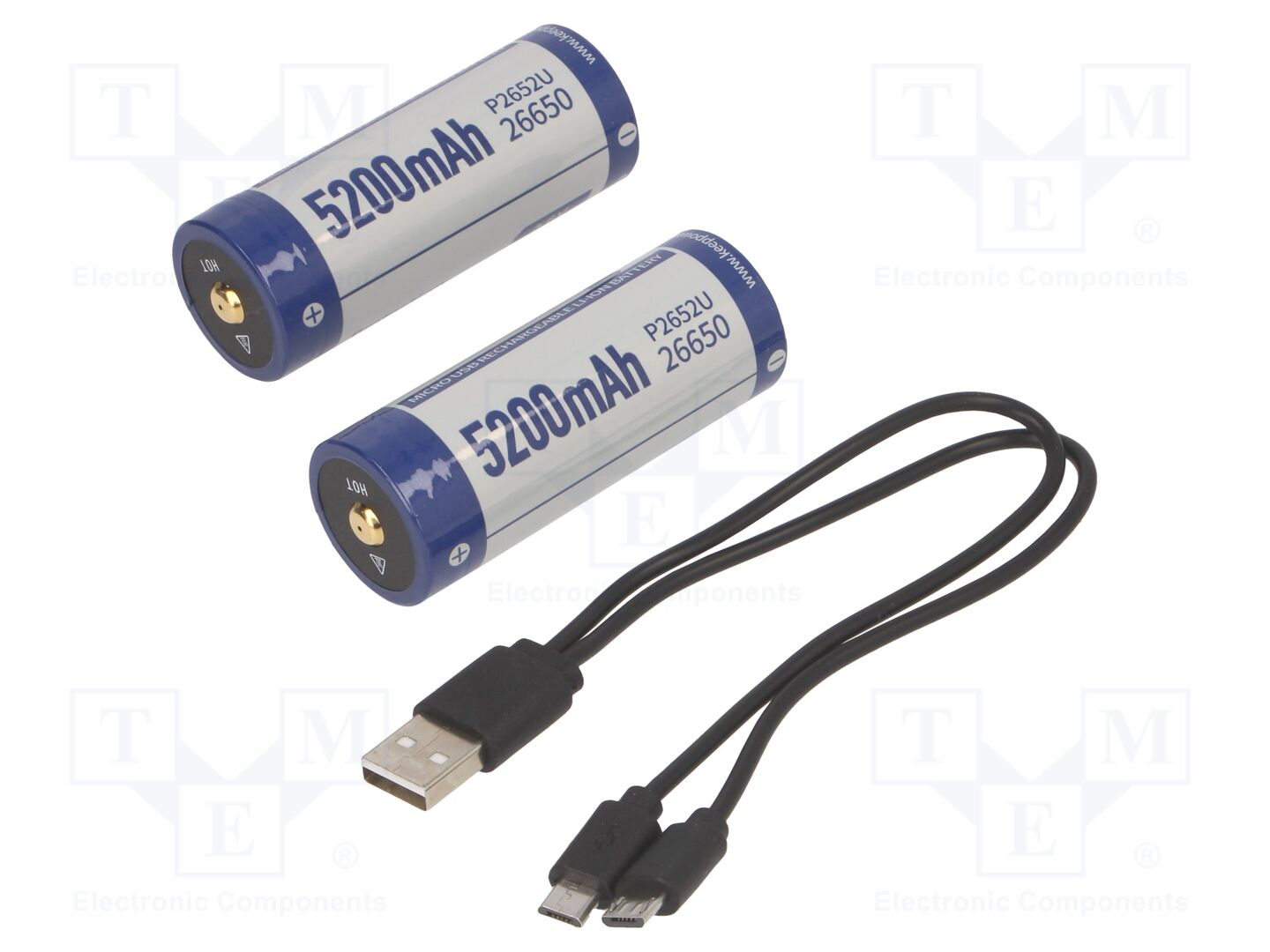 KEEPPOWER ACCU-ICR26650-USB Ladattava akku 3.6V, 5200mAh